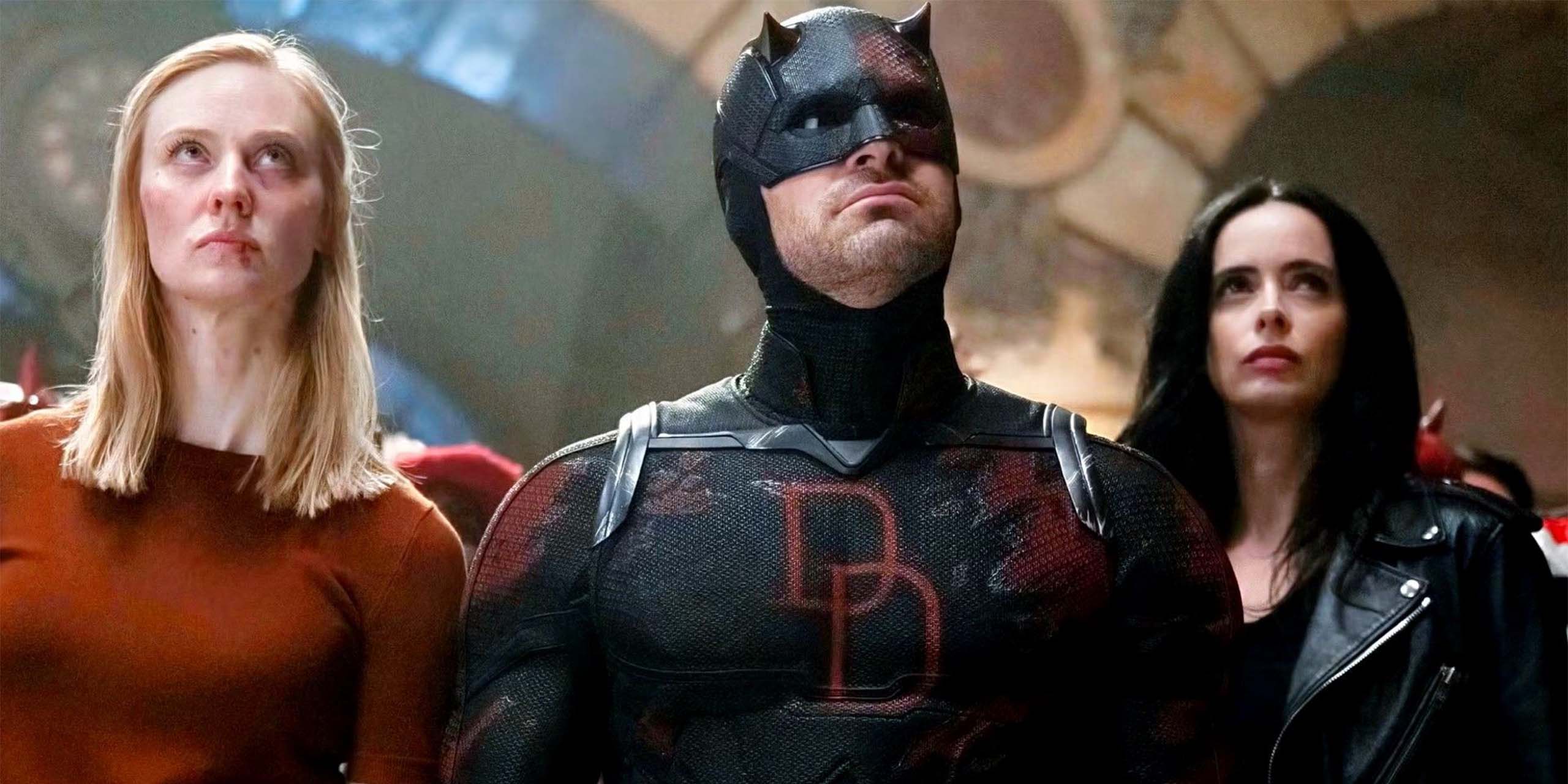Daredevil, Jessica Jones et Karen Page dans le final de la saison 2 de Daredevil.