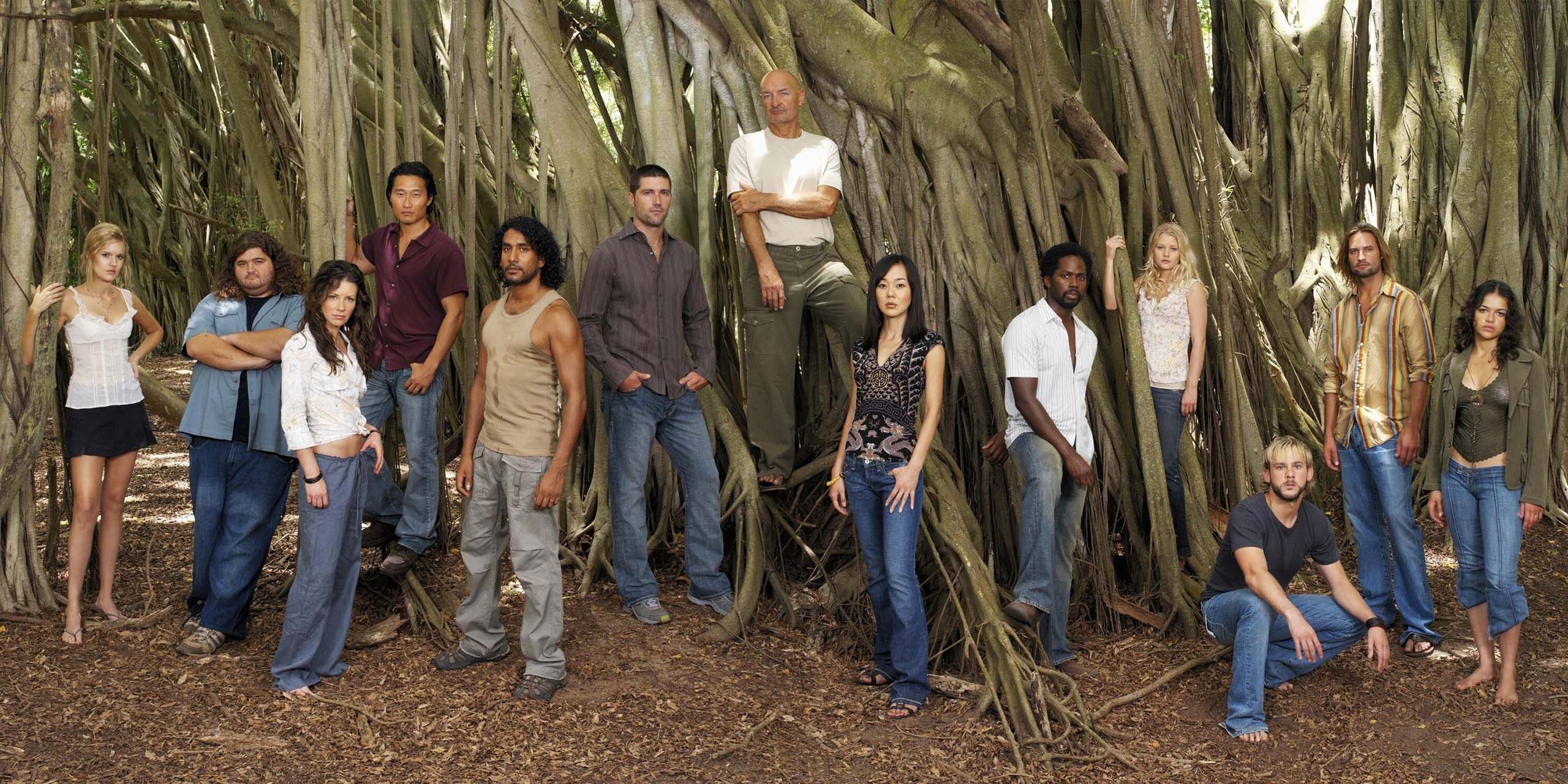 L'ensemble des personnage de Lost, rescapés sur l'île.