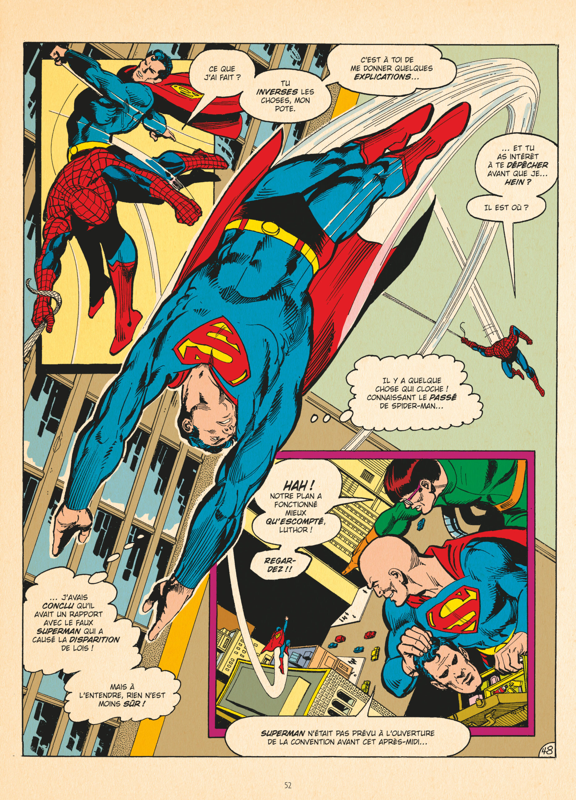 Planche extraite de Superman Vs. The Amazing Spider-Man - 1976, dessinée par Ross Andru.