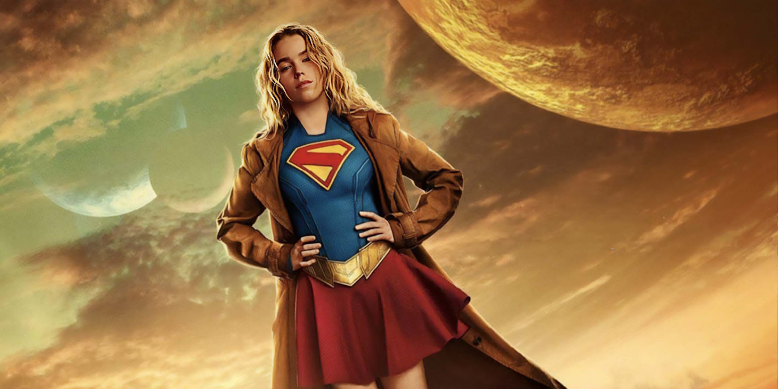 Kara (Milly Alcock) sur l'affiche officiel du film Supergirl.