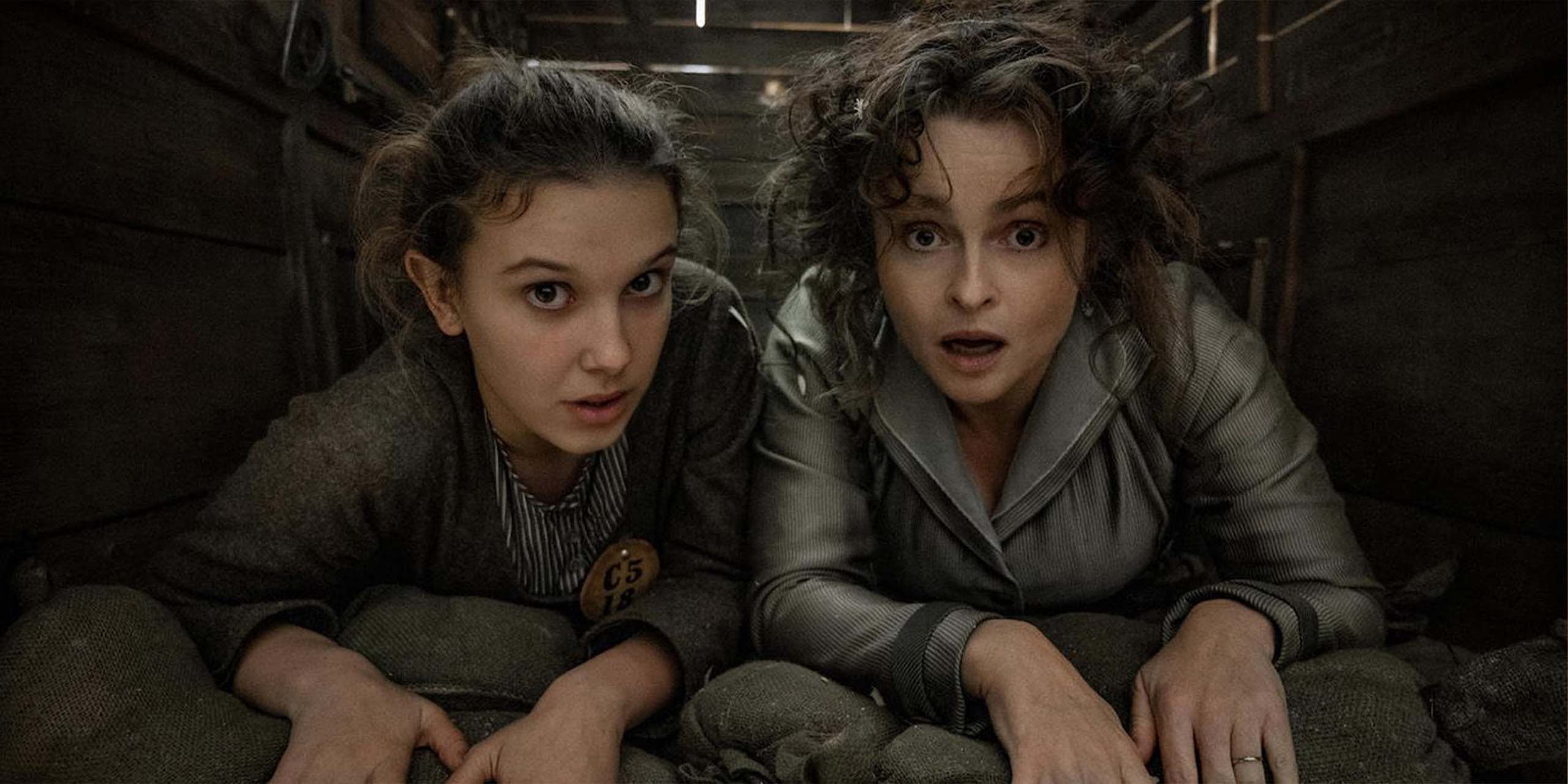 Millie Bobby Brown et Helena Bonham Carter dans Enola Holmes 2.