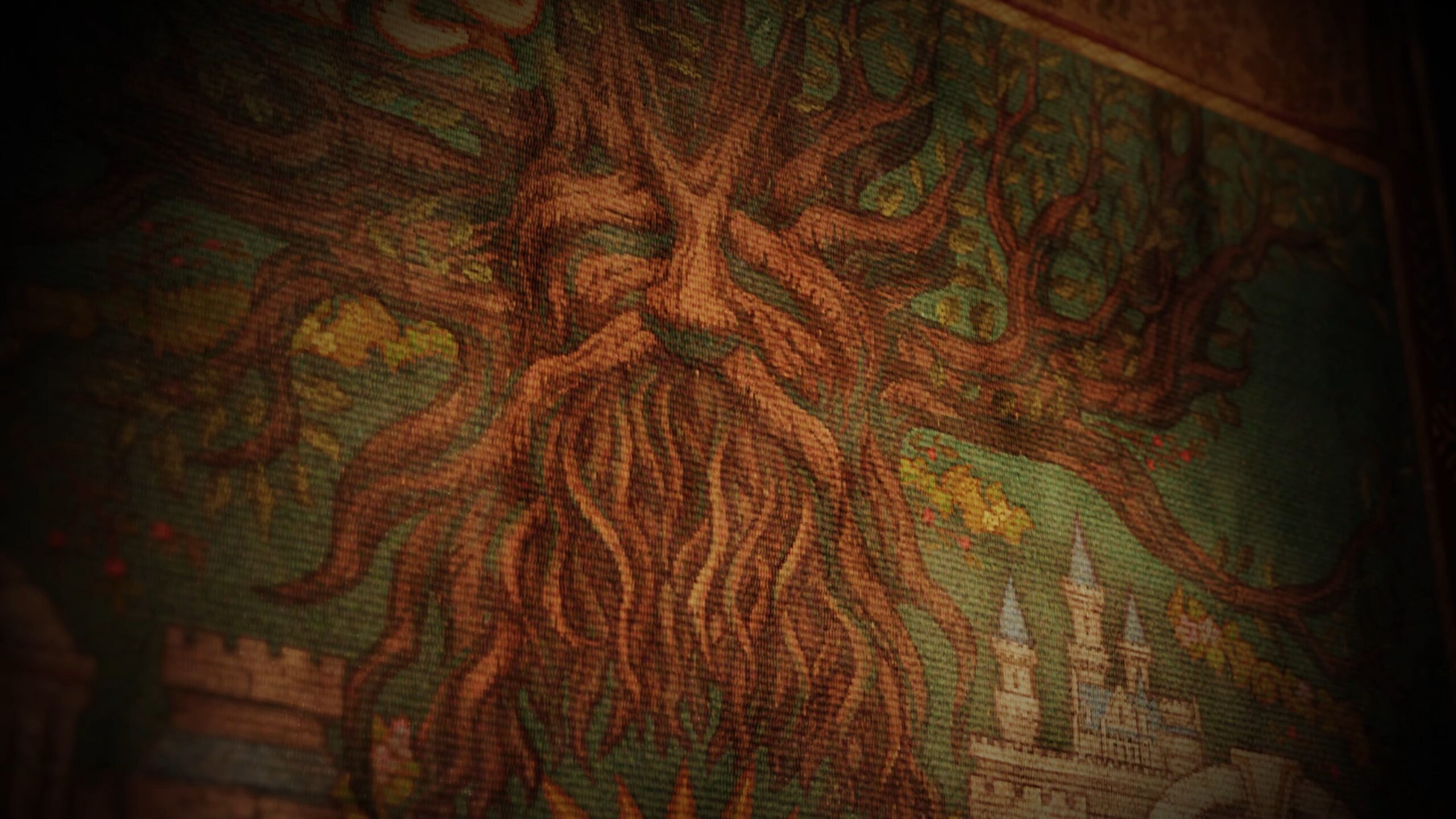 La tapisserie de l'arbre dans le remake du jeu The Legend of Zelda: Ocarina of Time pour Nintendi Switch 2.