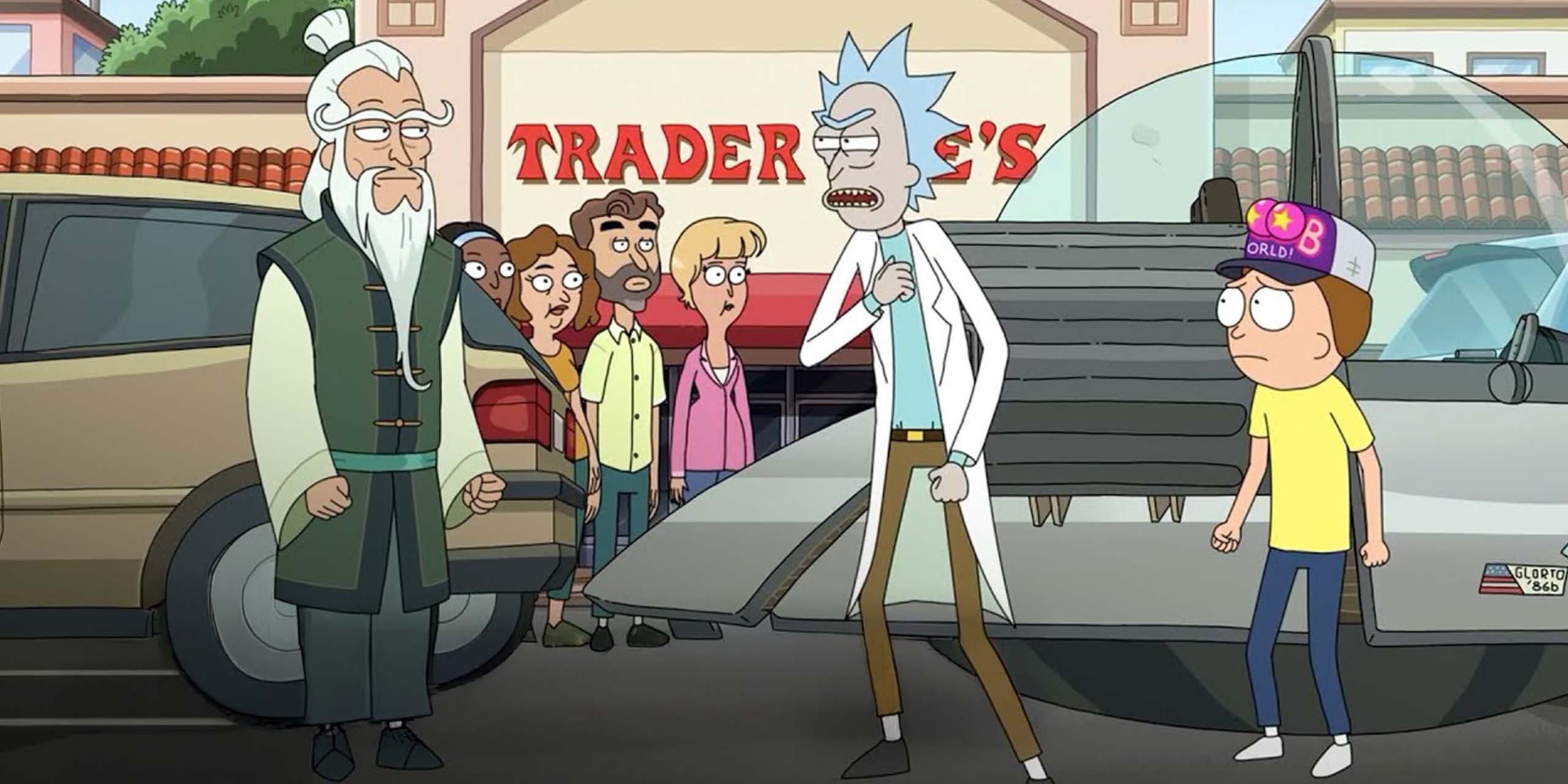 Rick, Morty et Lu Sin ont eu un accident sur le parking dans la saison 9 de Rick et Morty.