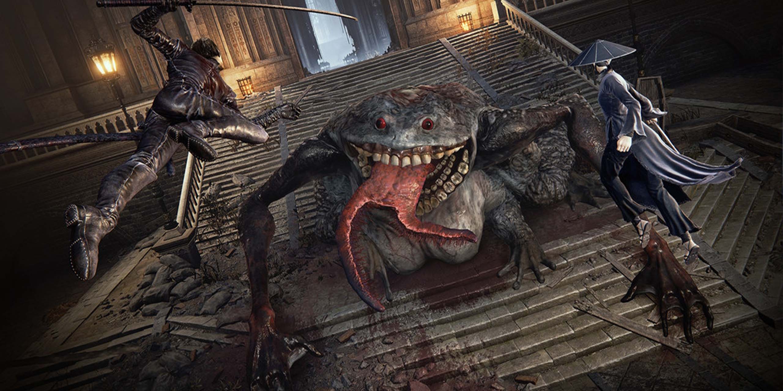 Le combat de boss multijoueur dans Duskbloods.