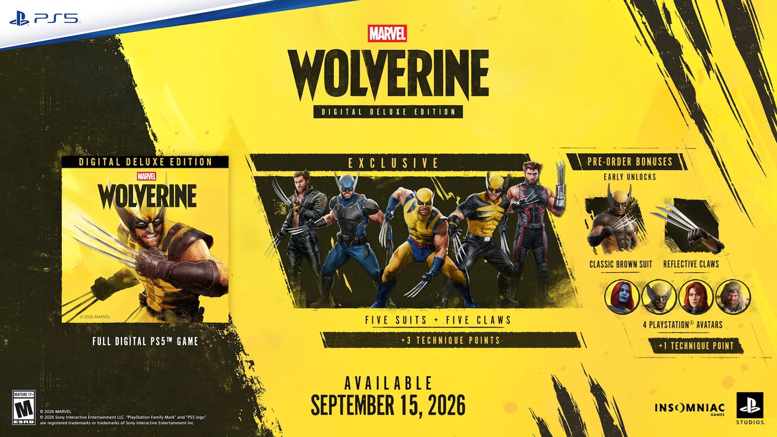Visuel de précommande du jeu Marvel's Wolverine.