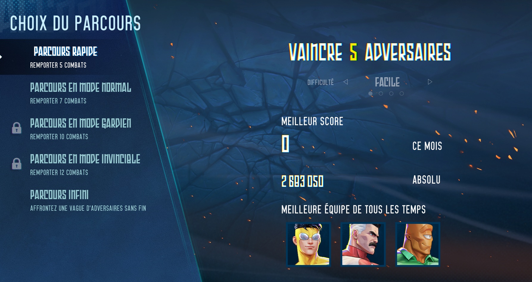 Défis du mode Arcade dans Invincible VS
