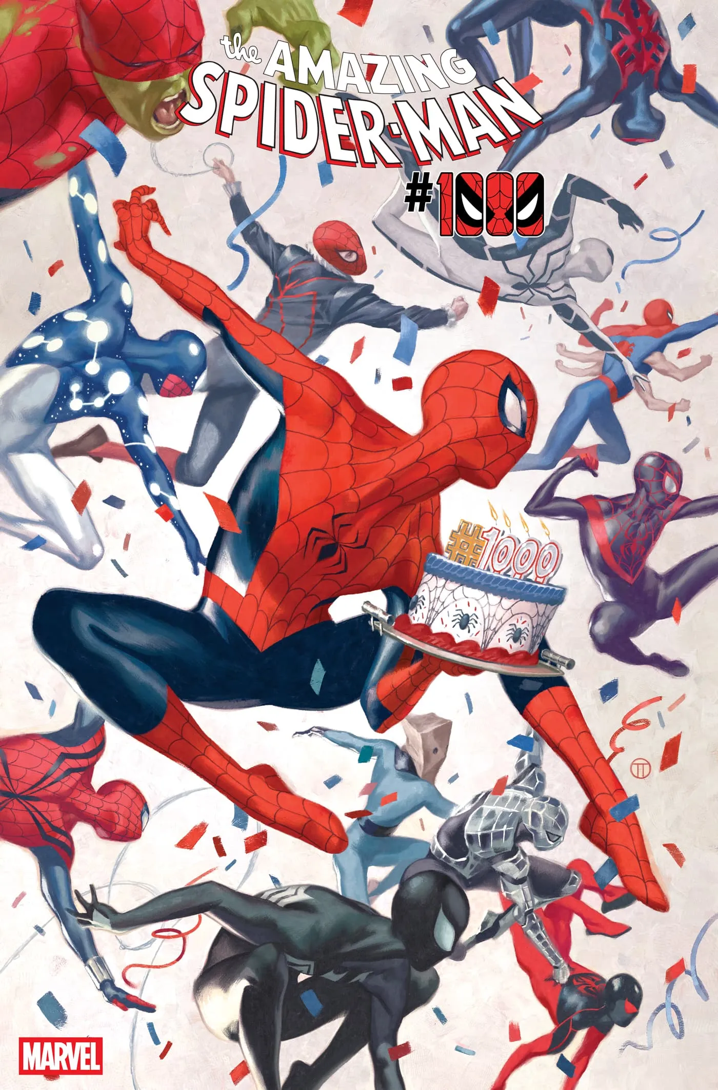 Couverture alternative d'Amazing Spider-Man 1000 par Julian Totino Tedesco