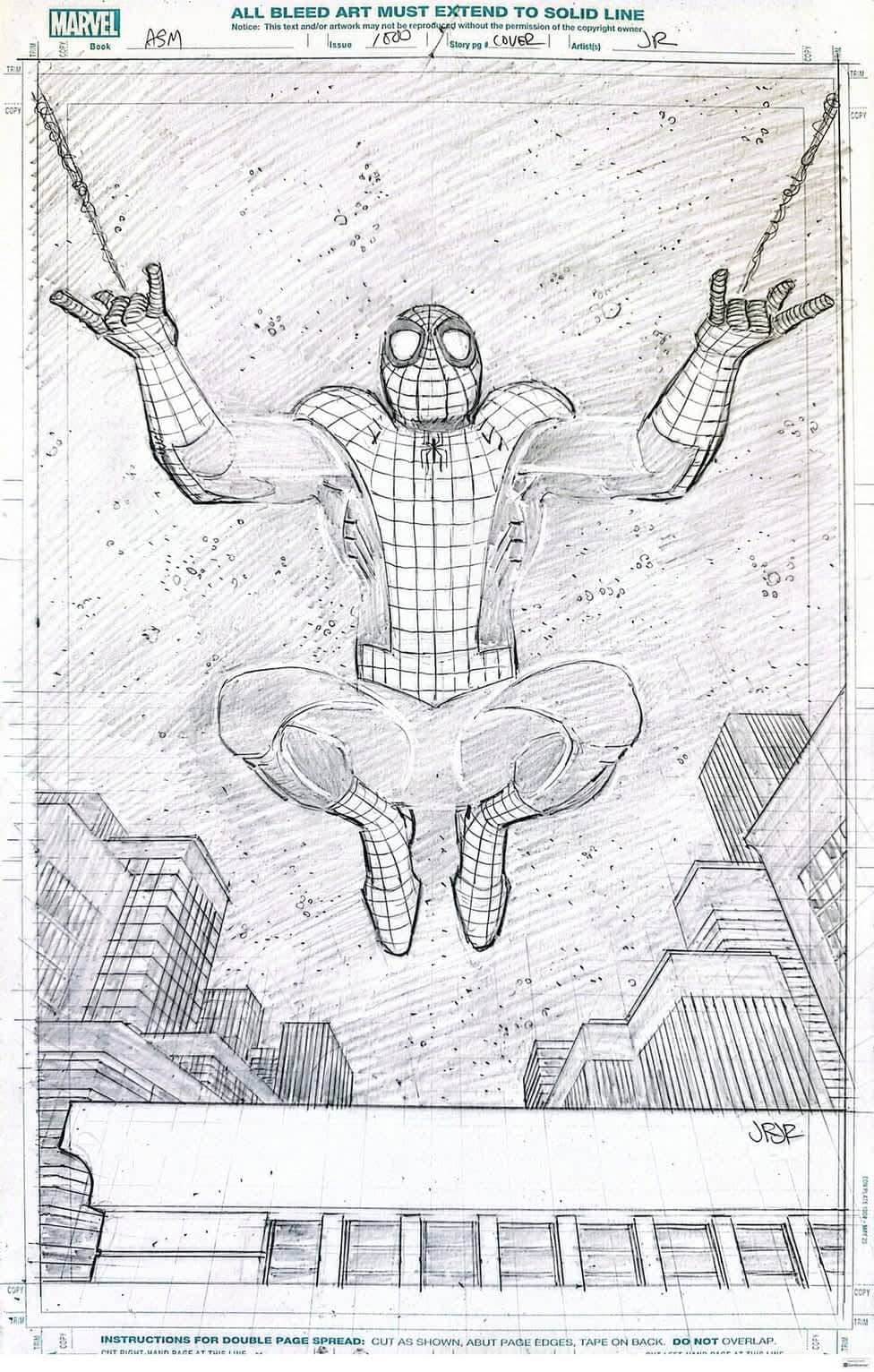 Shrug cover d'Amazing Spider-Man 1000 par John Romita Jr