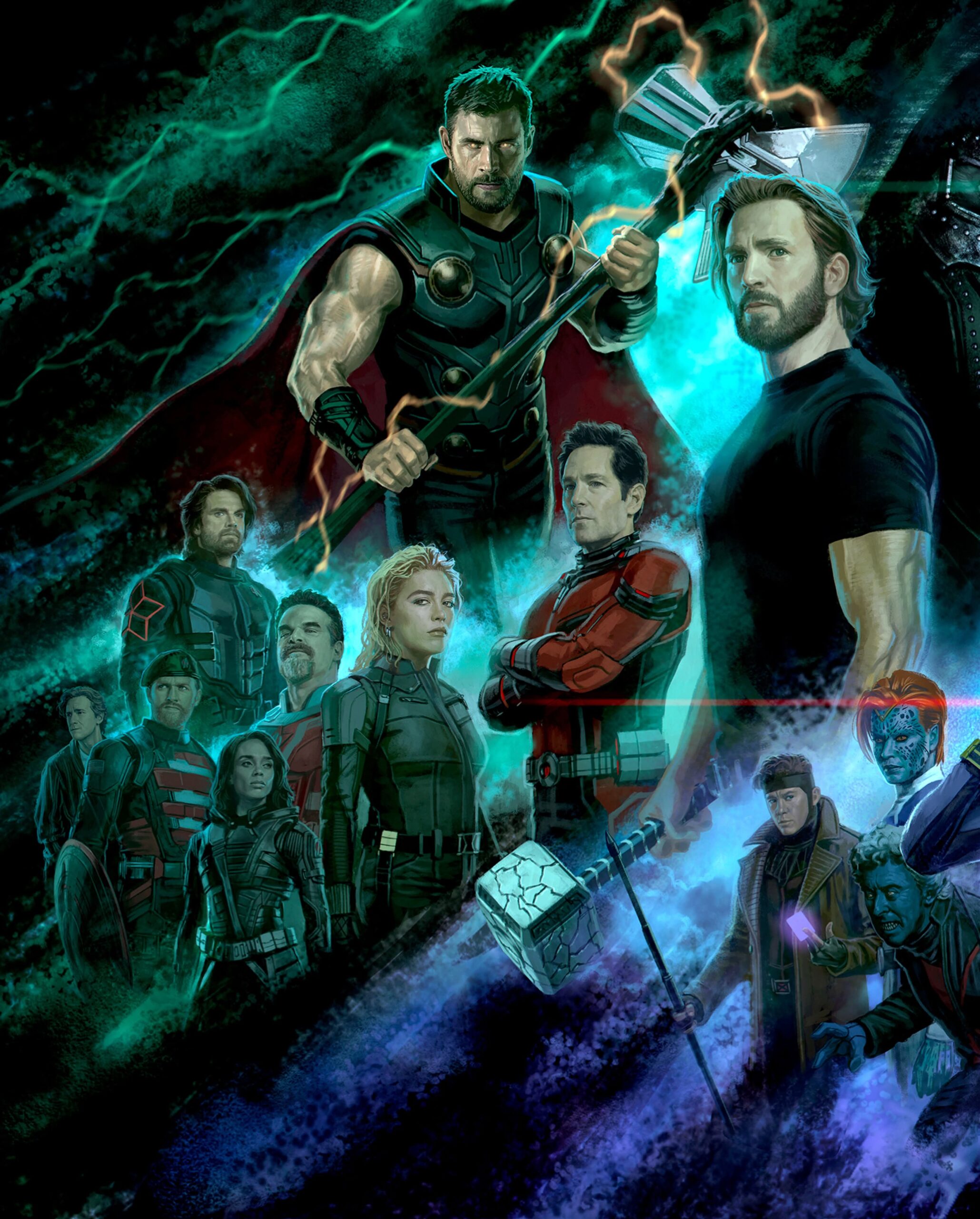 Steve Rogers, Thor, Ant-Man et les New Avengers sur le visuel d’Avengers Doomsday