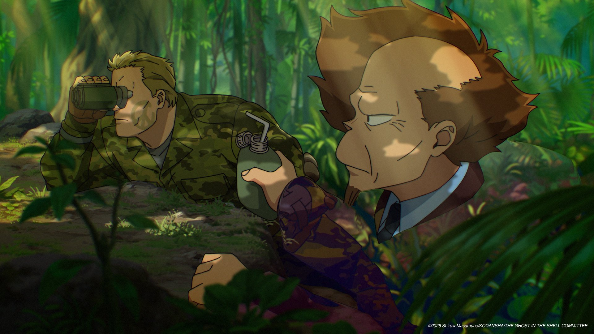 Batou pendant sa mission de surveillance dans l’épisode 2