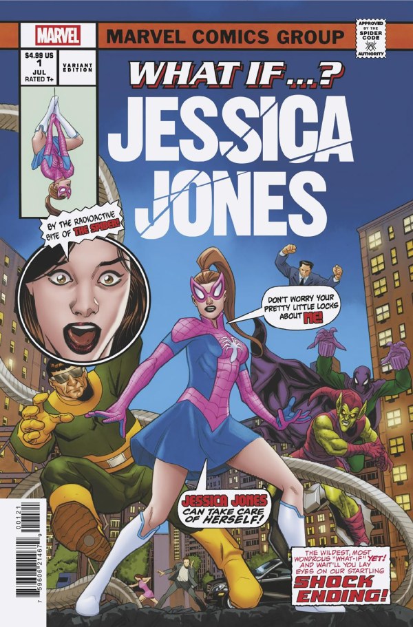 Couverture de What If…? Jessica Jones par David Messina.