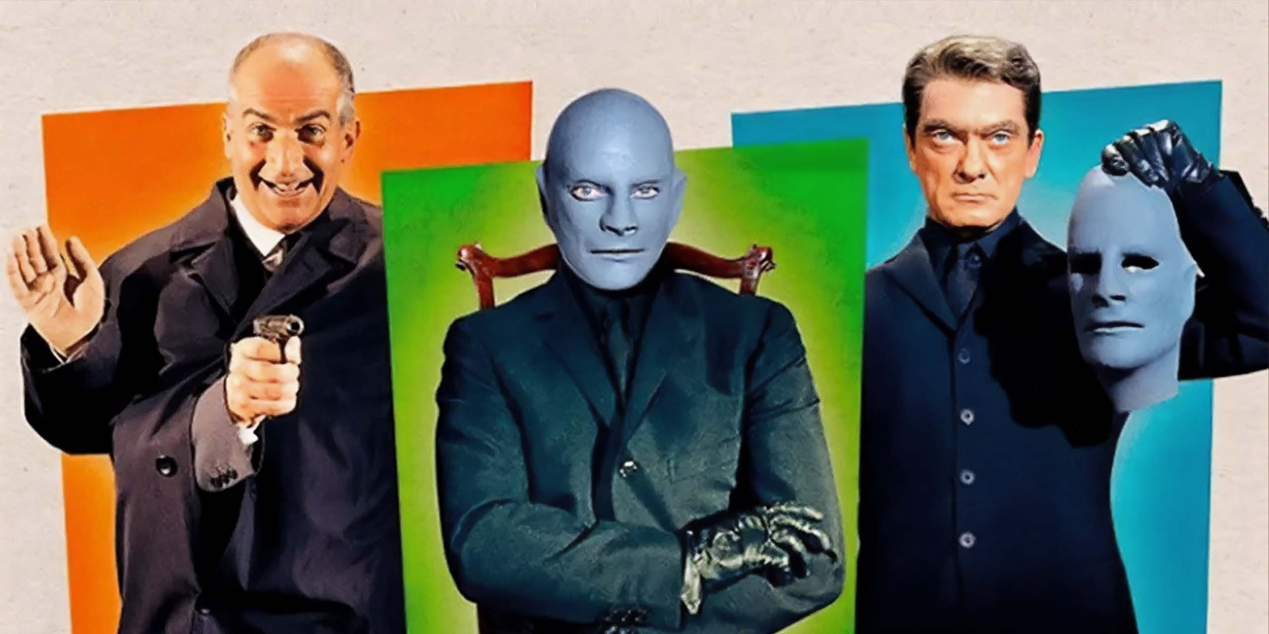 La trilogie de films Fantômas des années 1960 avec Louis de Funès et Jean Marais.
