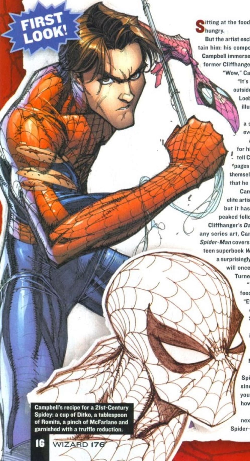 Recherches pour une série Spider-Man dessinée par J. Scott Campbell.
