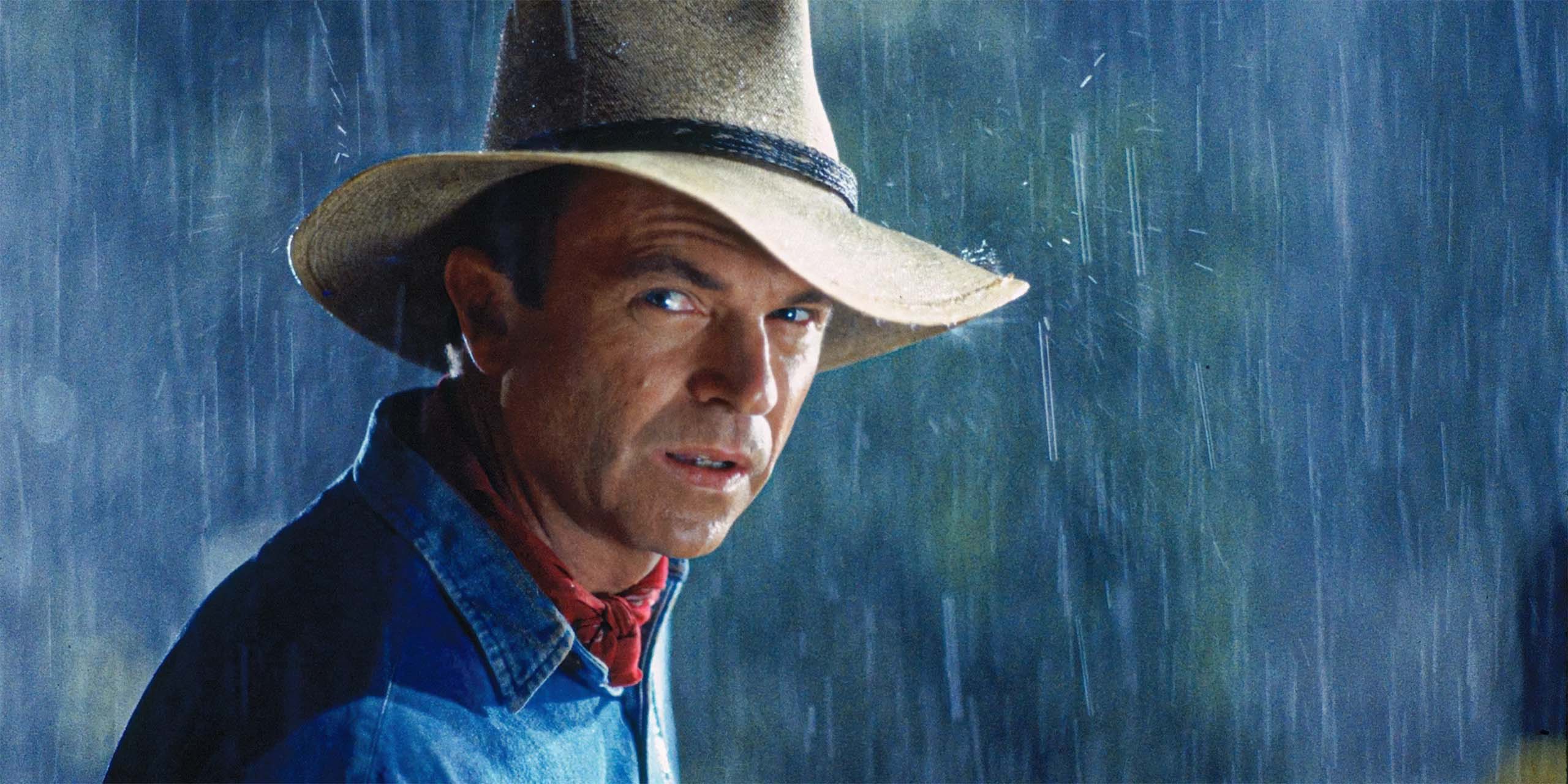 Sam Neill dans le rôle du professeur Alan Grant dans la saga Jurassic Park.