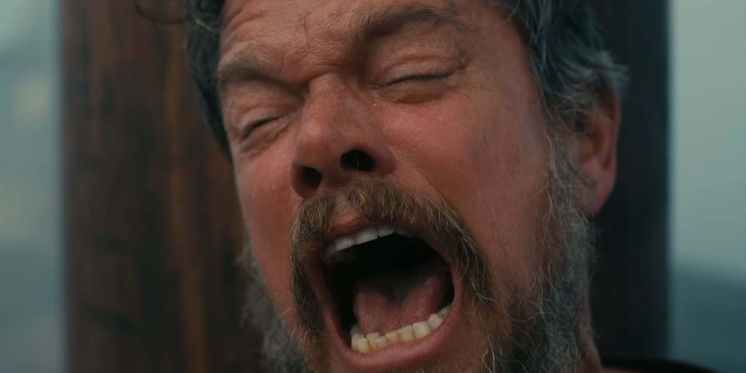 Ulysse (Matt Damon) hurle dans le film L'Odyssée.