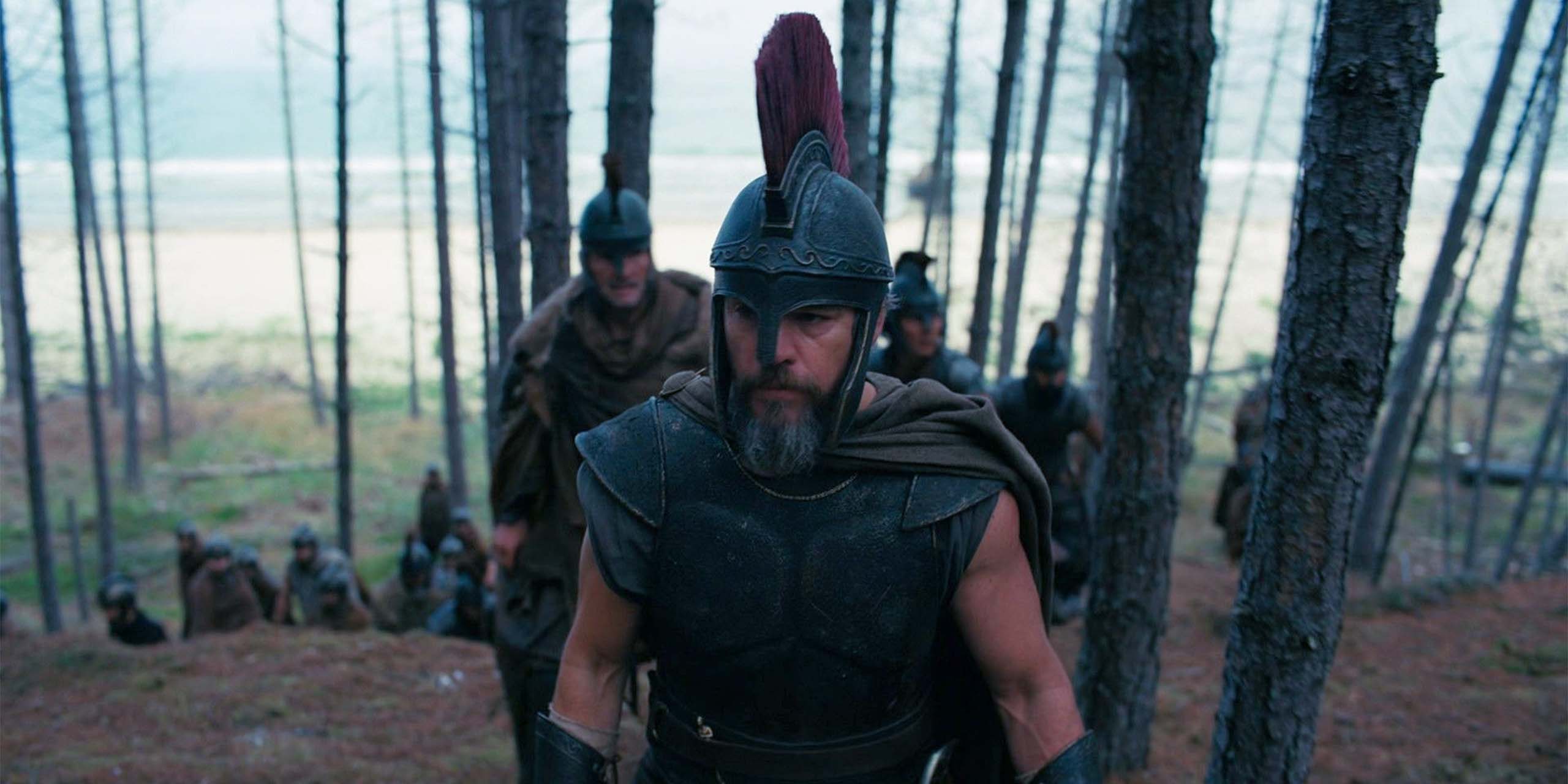 Matt Damon dans le rôle d'Ulysse dans le film L'Odyssée de Christopher Nolan.