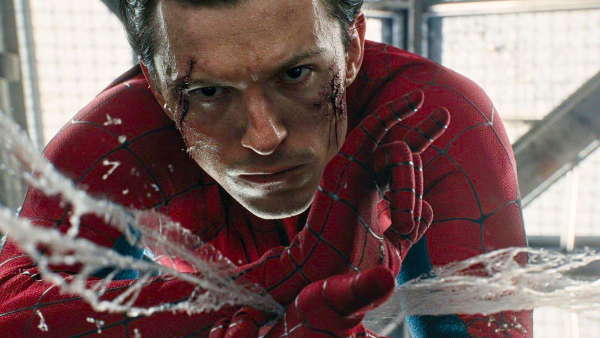 Peter Parker (Tom Holland) et sa toile organique dans Spider-Man: Brand New Day.