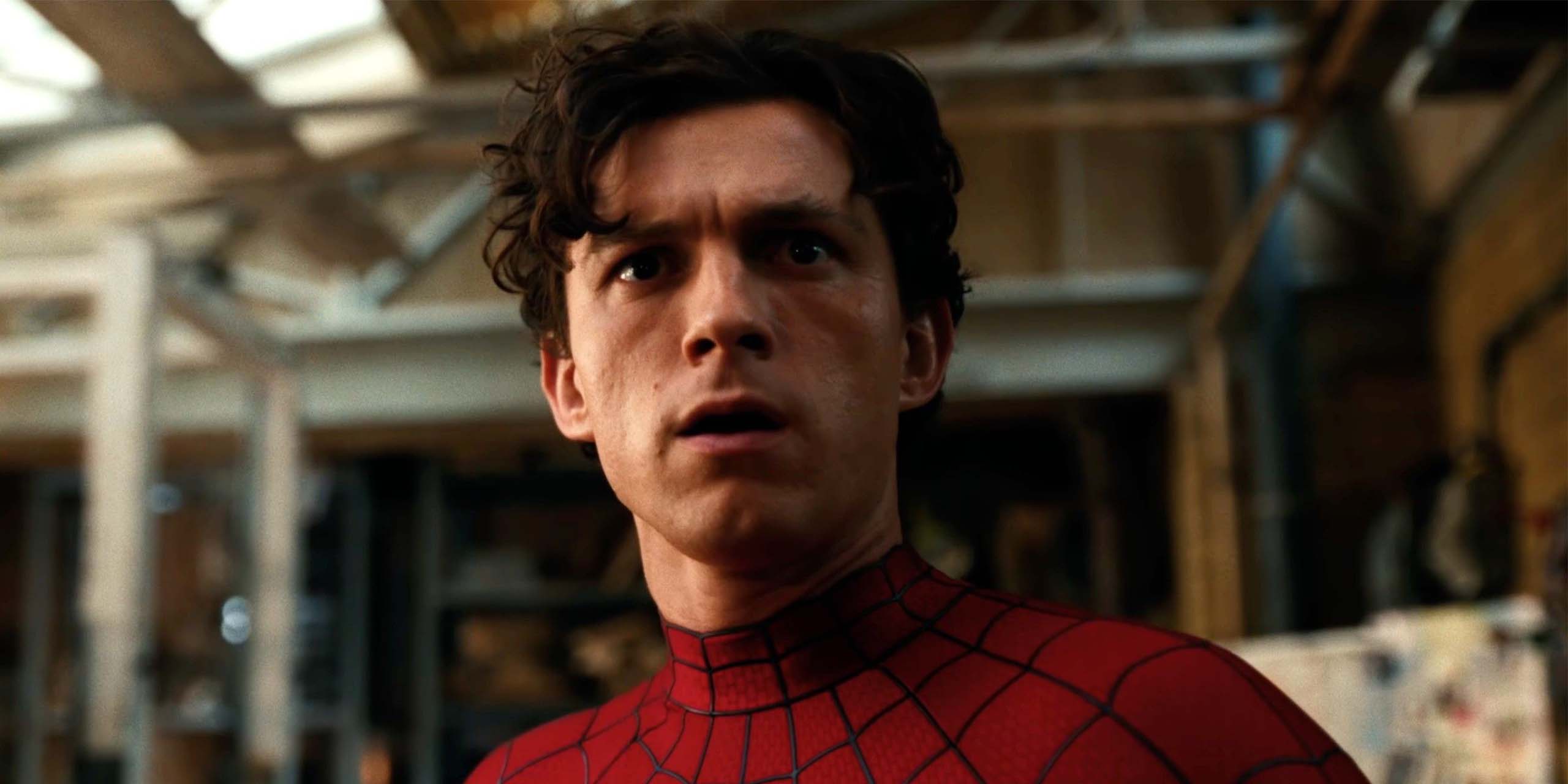 Peter Parker (Tom Holland) surpris dans Spider-Man: Brand New Day.