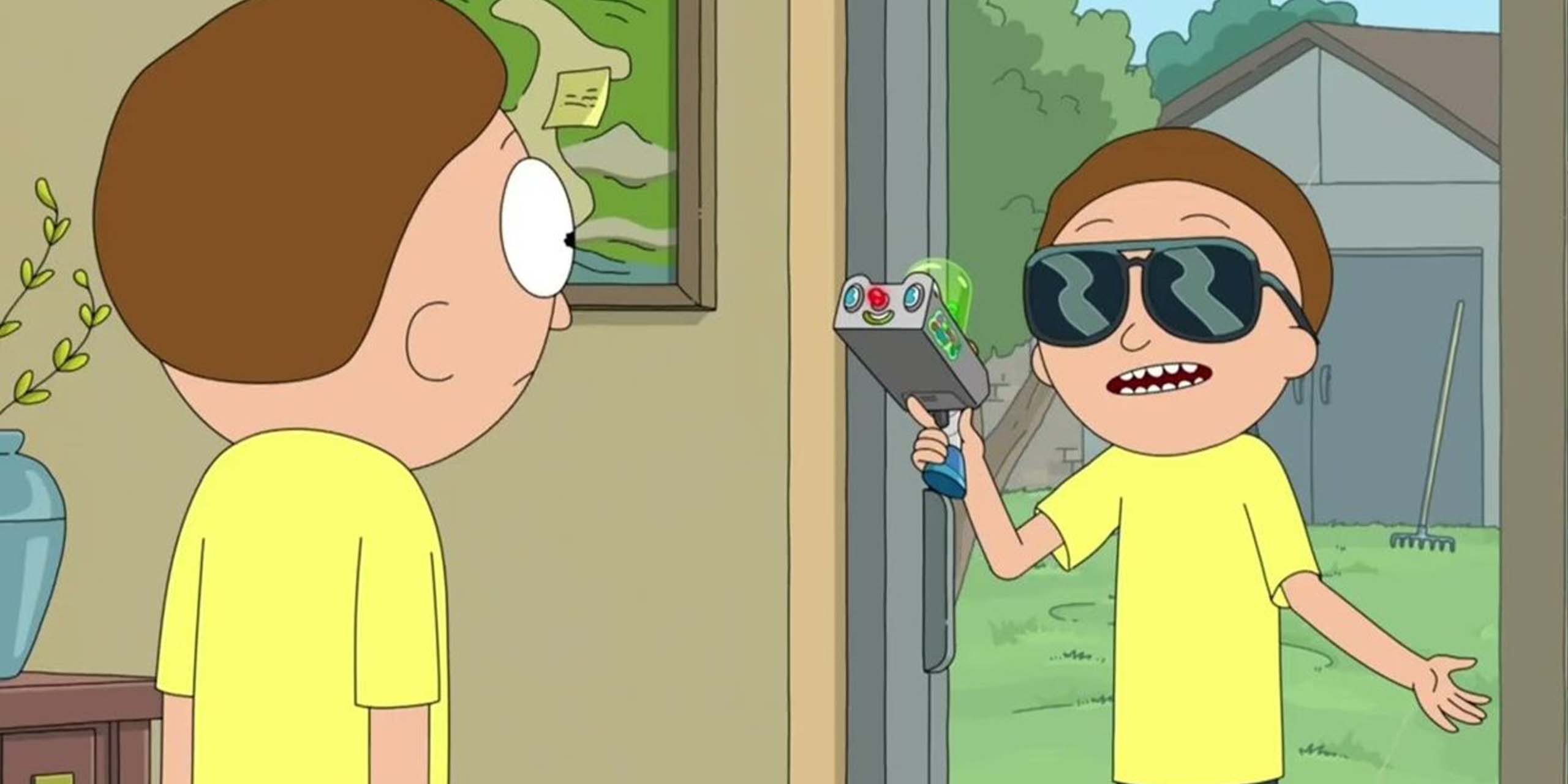 Morty rencontre un variant de Morty d'un autre univers dans le final de la saison 9 de Rick et Morty.