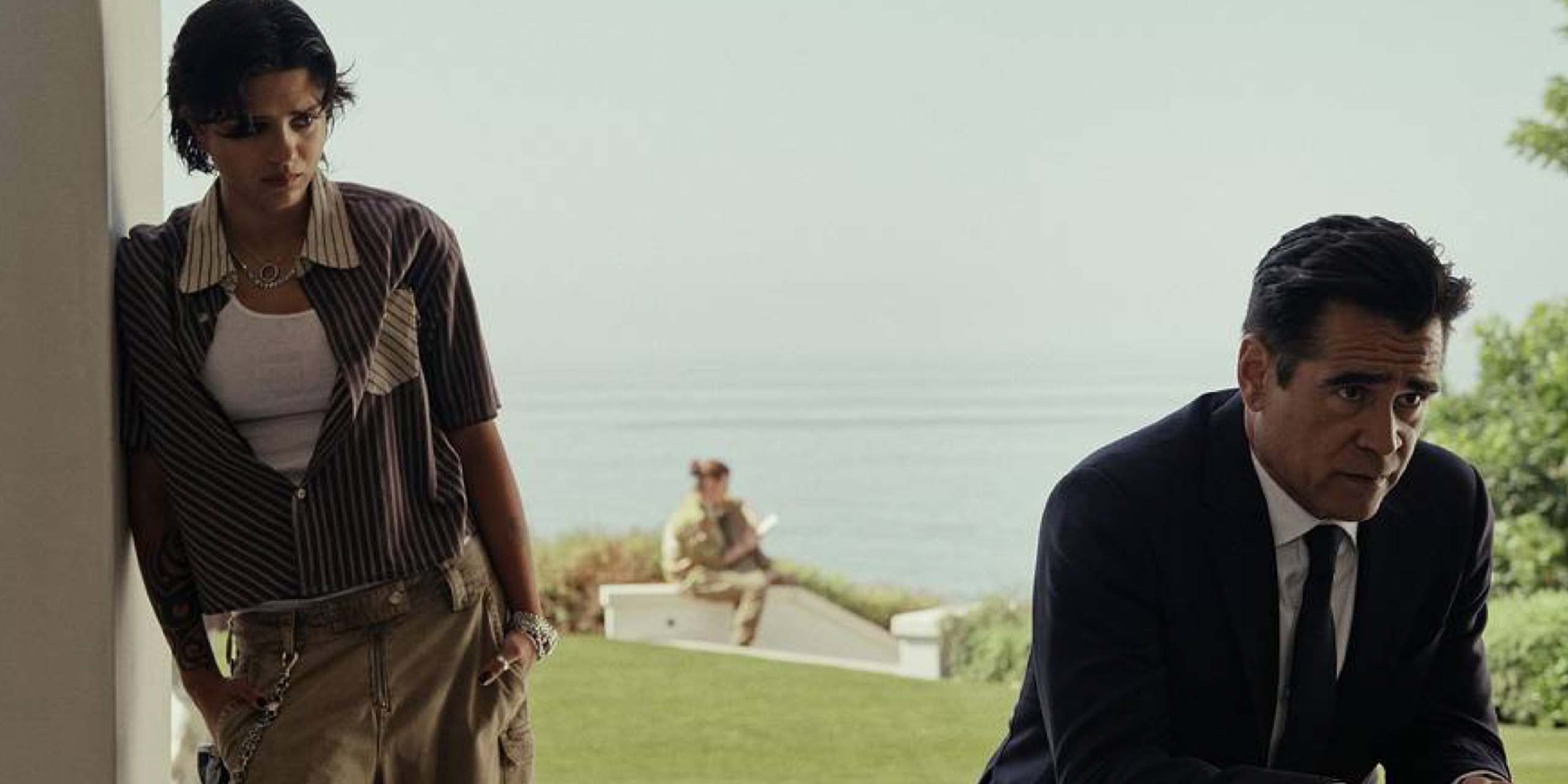 John (Colin Farrell) et Val (Sasha Calle) dans la saison 2 de Sugar.