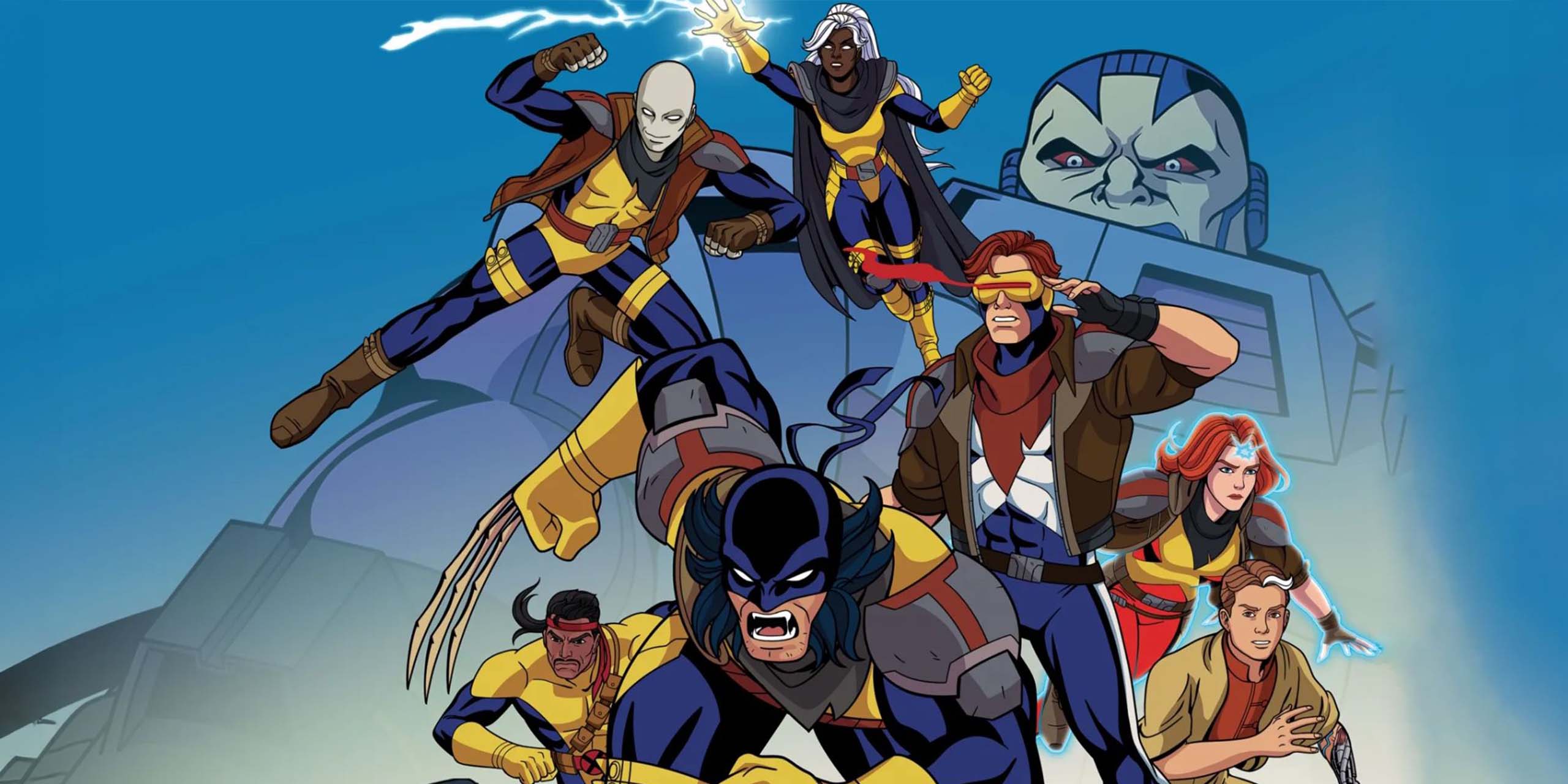 L'équipe des X-Men au complet sous le regard malveillant d'Apocalypse, dans la saison 2 de X-Men'97.