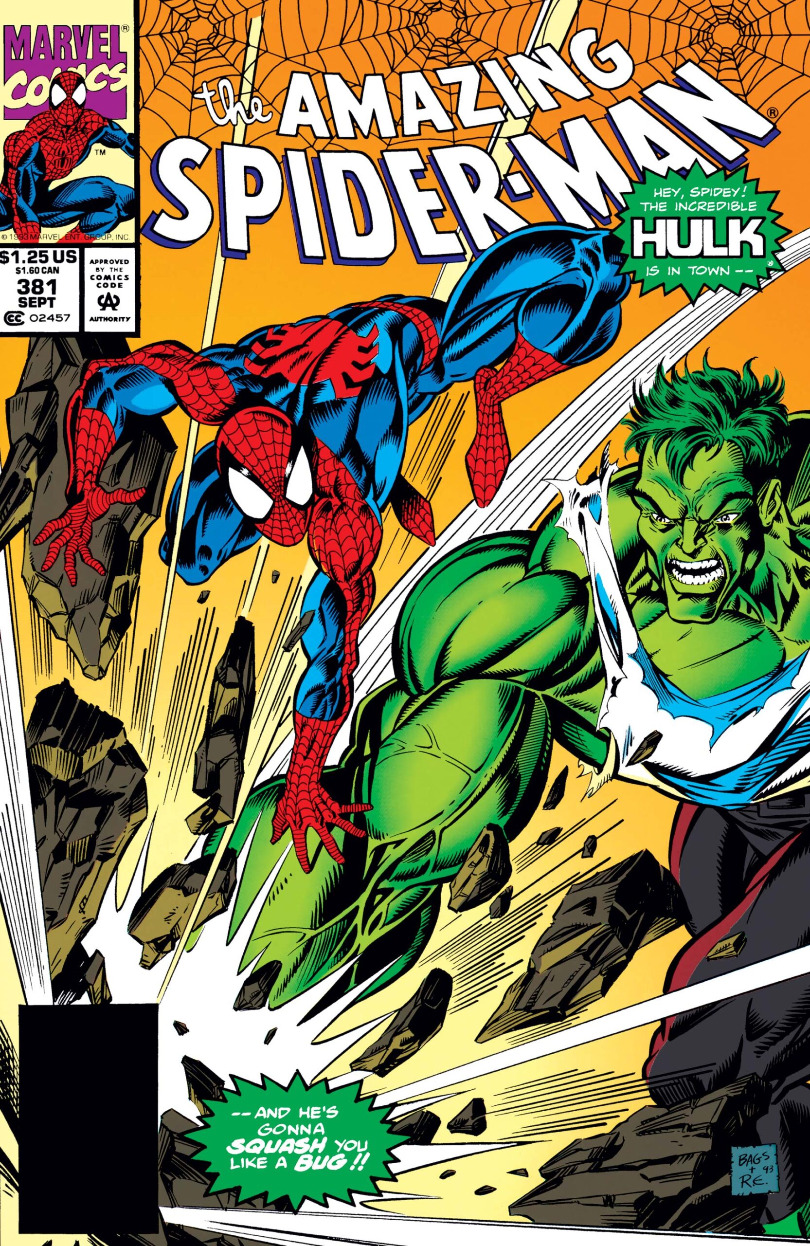 Amazing Spider-Man #381 par Mark Bagley et Randy Emberlin (Marvel Comics).