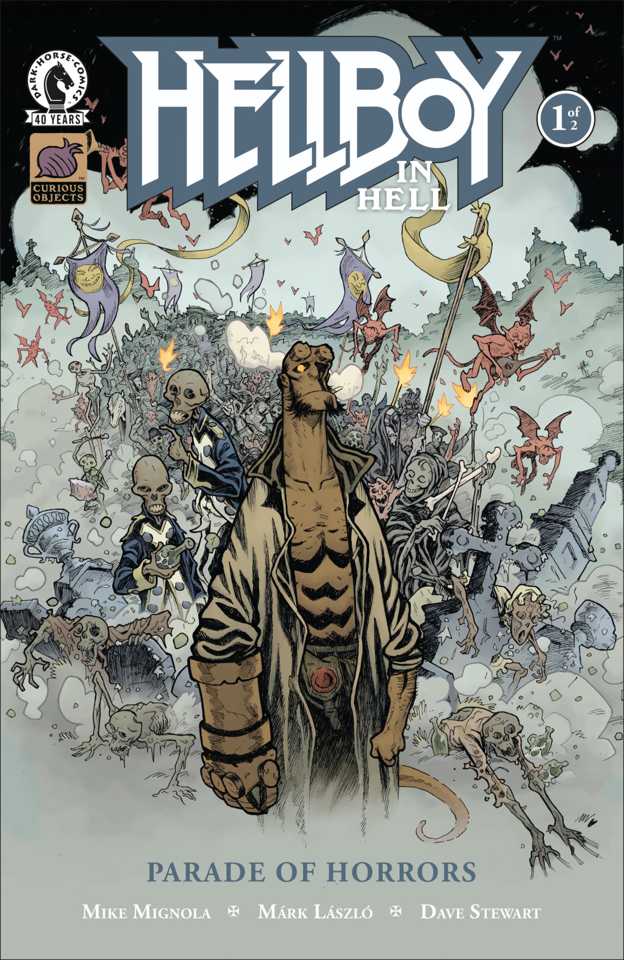 Couverture de Hellboy in Hell: Parade of Horrors dessinée par Márk László.