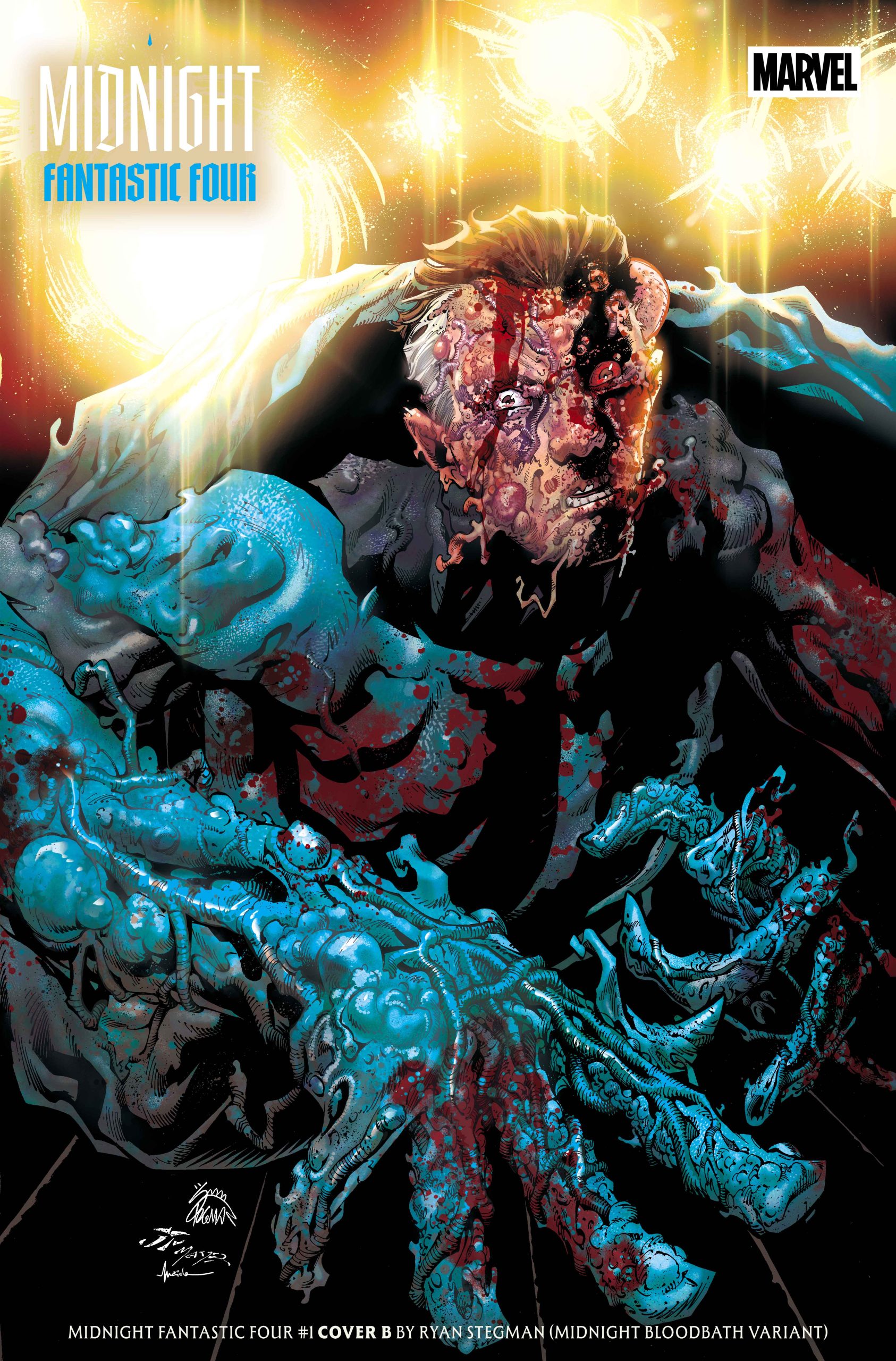 Couverture alternative "Bloodbath" par Ryan Stegman de Midnight Fantastic Four #1.