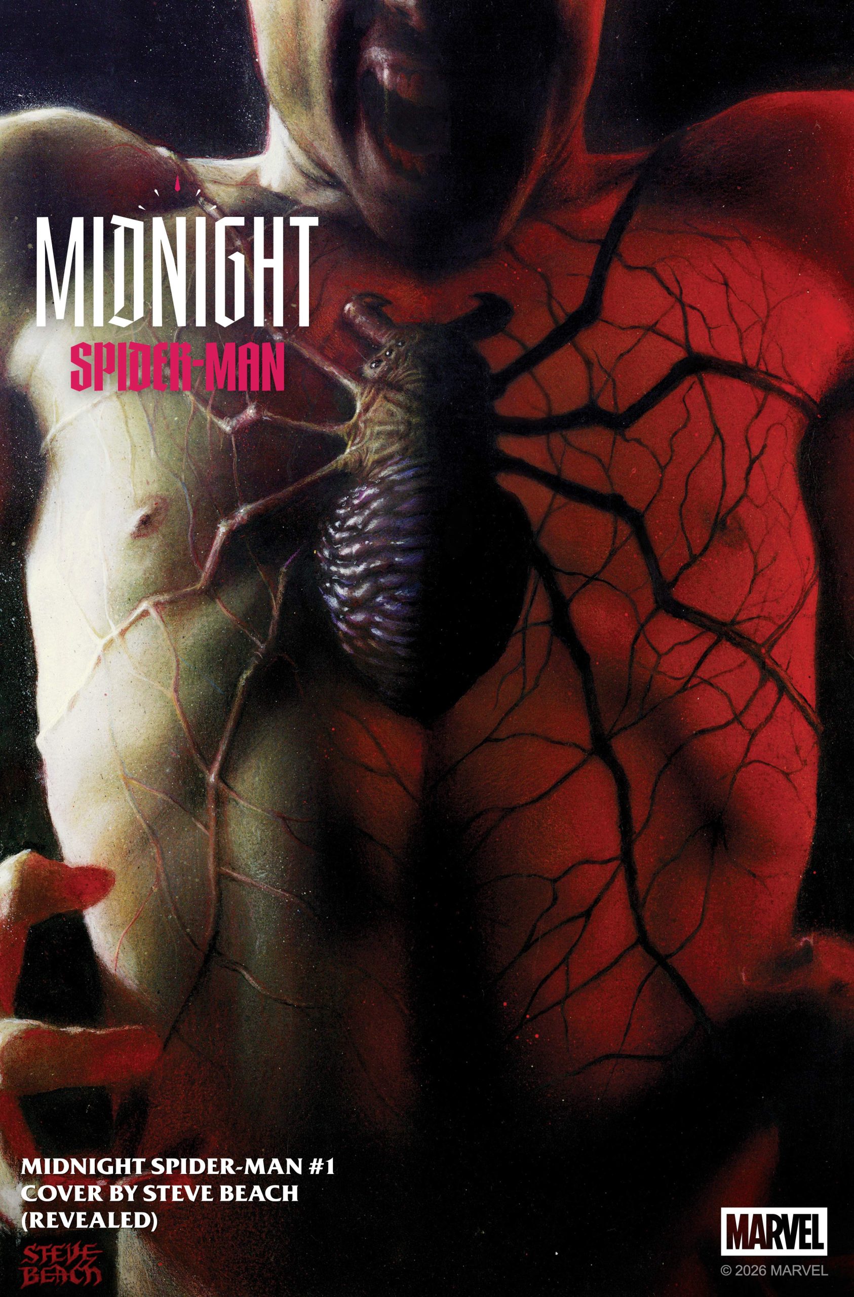 Couverture de Midnight Spider-Man #1 par Steve Beach.