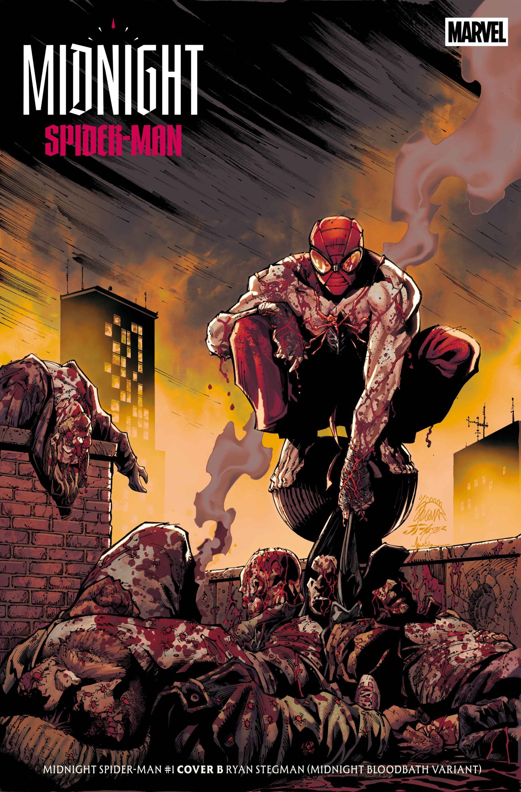 Couverture alternative "Bloodbath" par Ryan Stegman de Midnight Spider-Man #1.