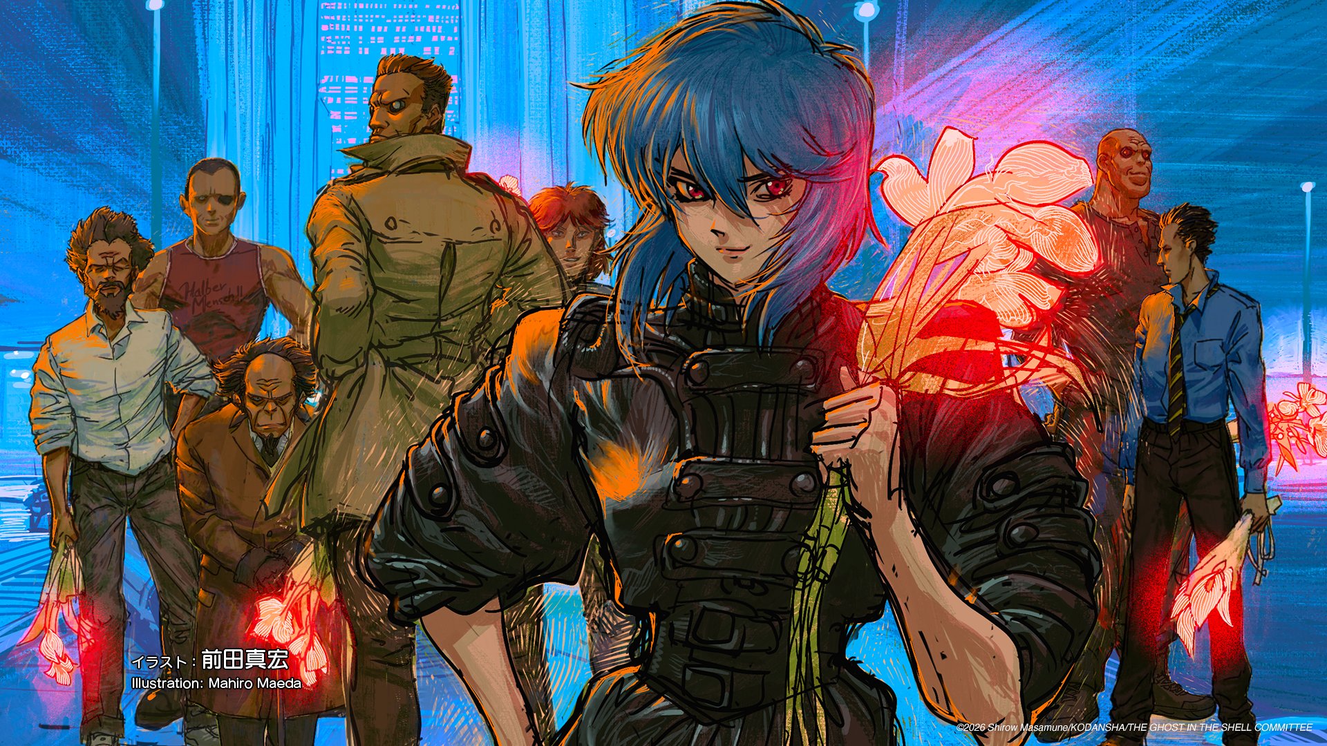 Batou et Motoko Kusanagi aux funérailles de Yano