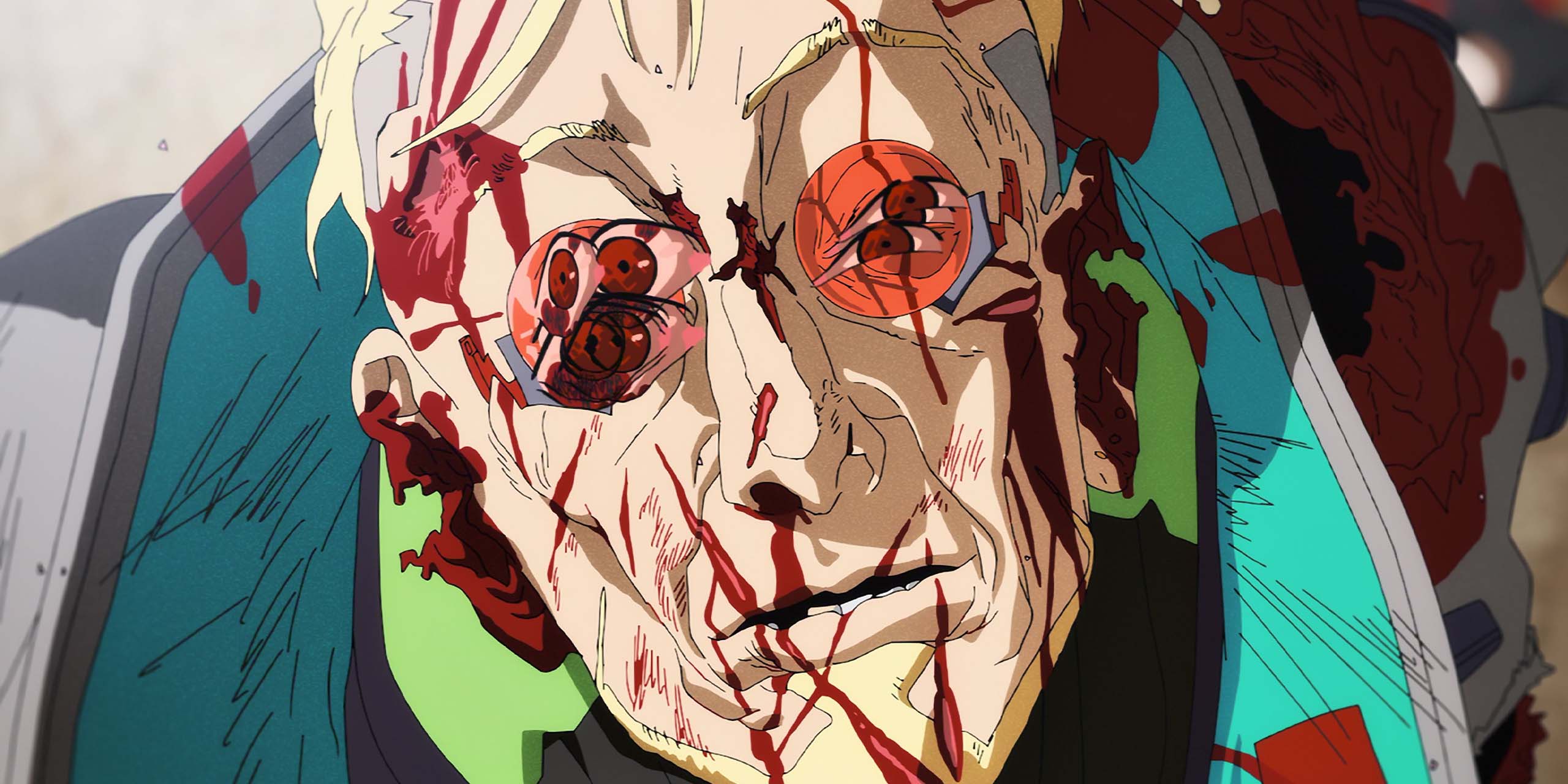 Le roi couvert de sang en proie à une cyberpsychose dans la saison 2 de Cyberpunk : Edgerunners.