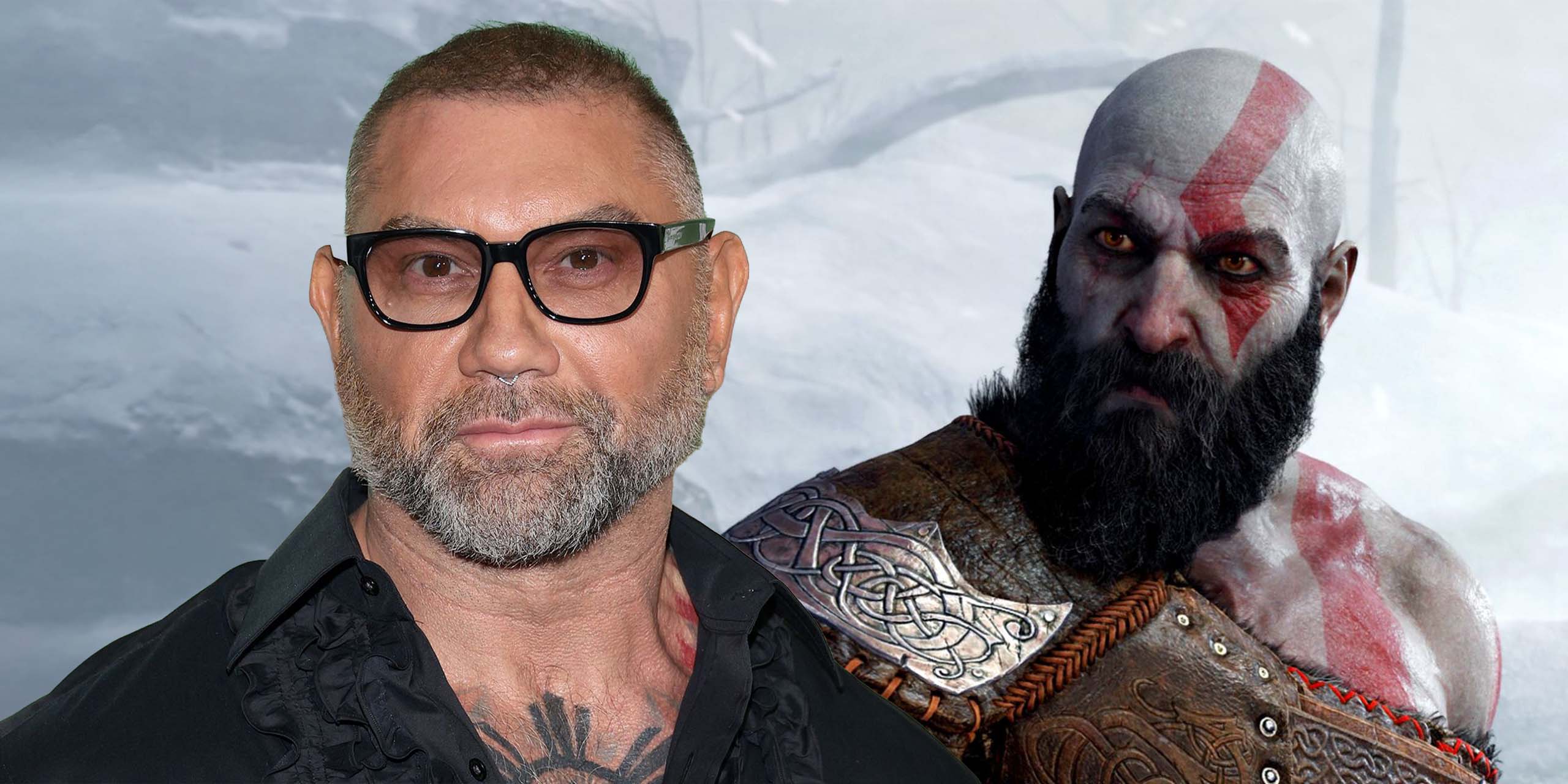 Dave Bautista et Kratos dans God of War - Ragnarök.