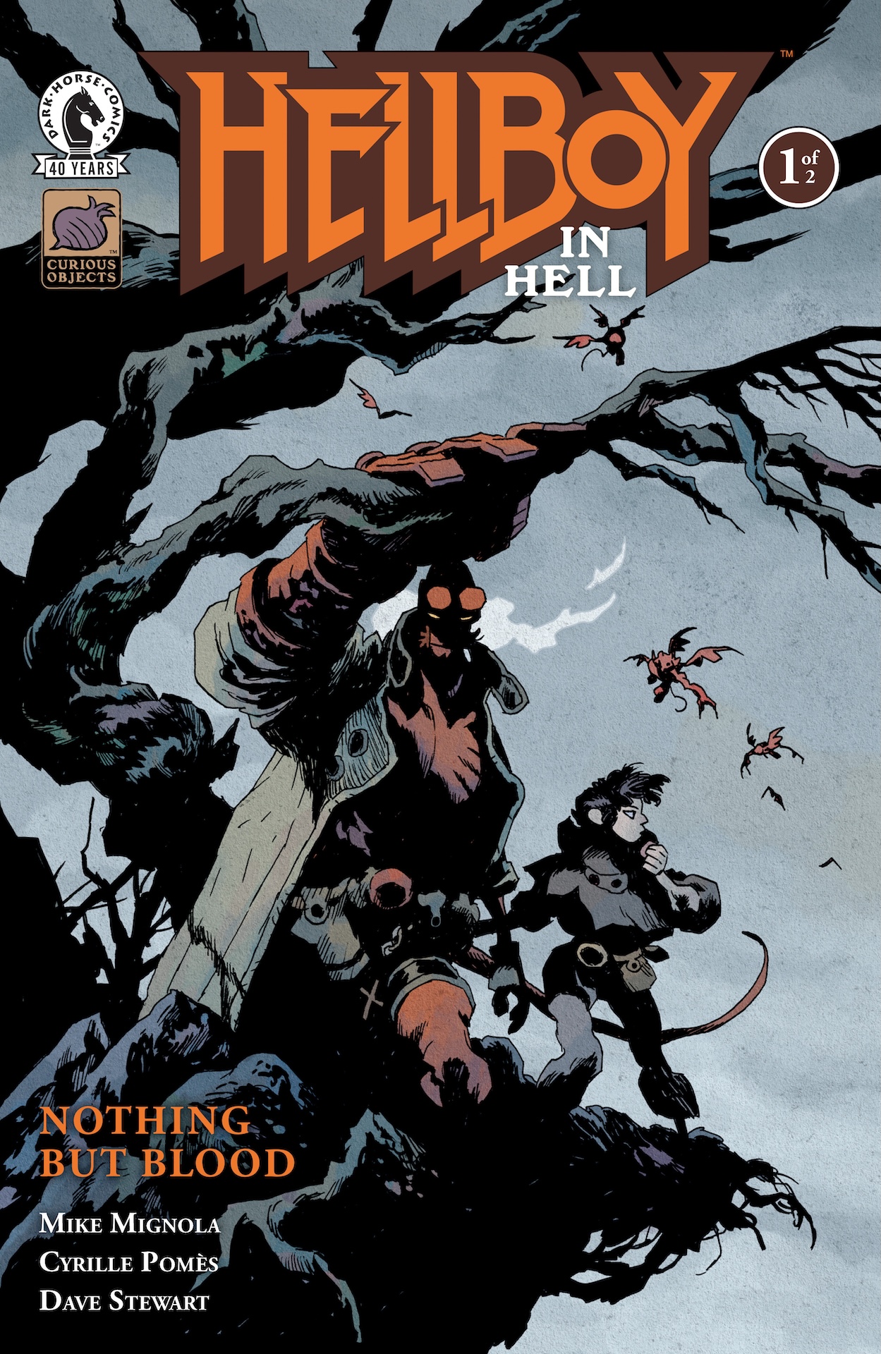 Couverture de Hellboy in Hell: Nothing But Blood dessinée par Cyrille Pomès