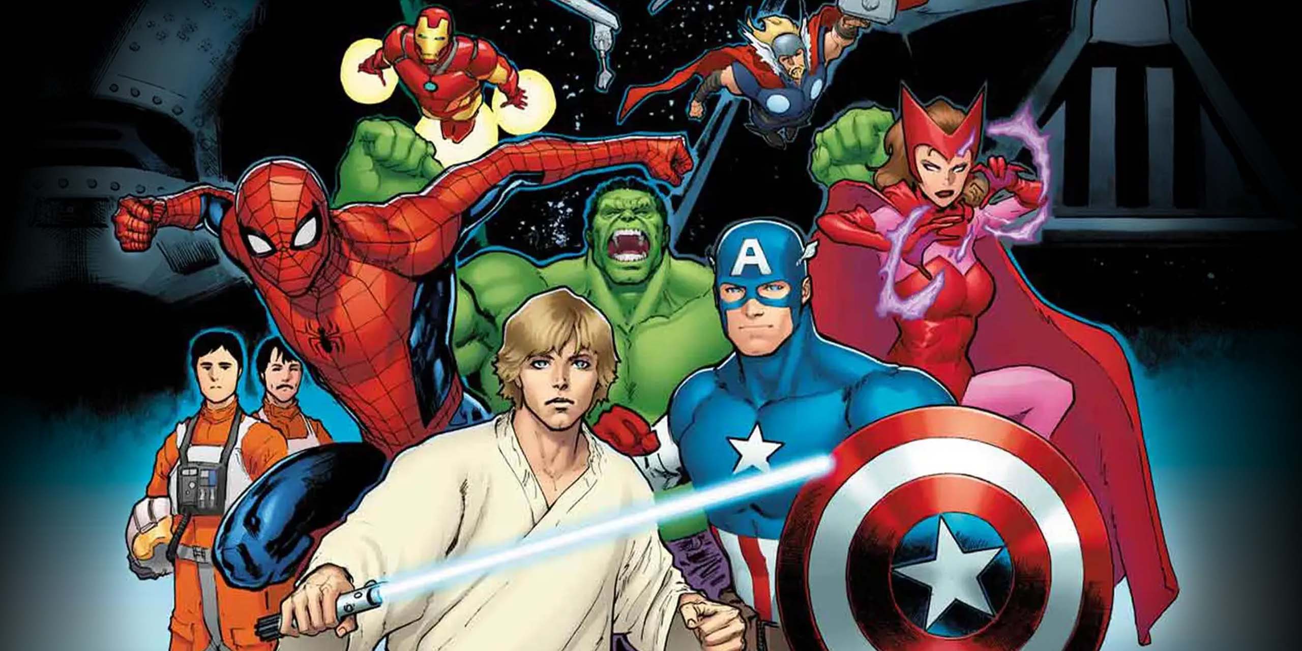 Luke Skywalker aux côté de Spider-Man, Captain America et des Avengers, dans le crossover Marvel Comics et Star Wars.