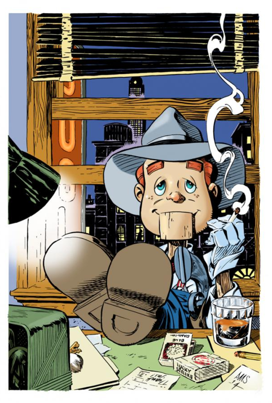 Mike Mahogany, la marionnette de bois créée par Roger McKenzie et Paul Smith.