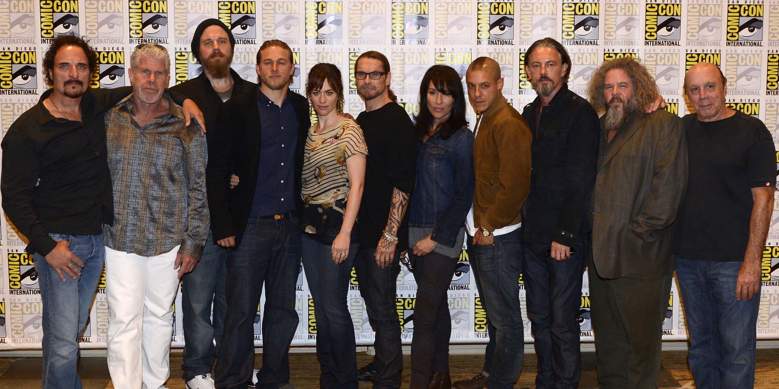L'ensemble du casting de la série Sons of Anarchy réunit lors de la ComicCon de San Diego.