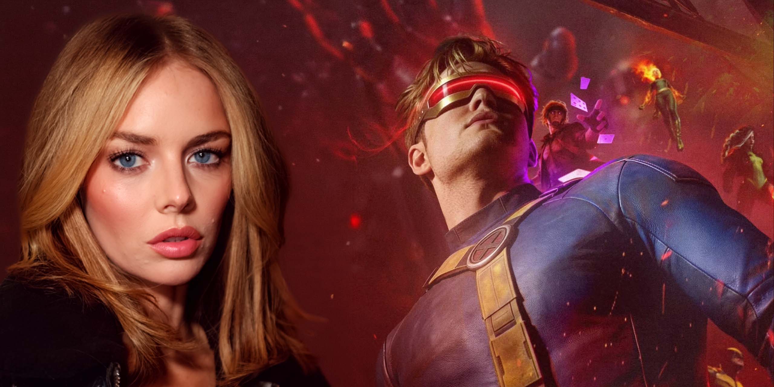 Samara Weaving dans le rôle d'Emma Frost et Kit Connor dans celui de Cyclope dans le film X-Men du MCU.