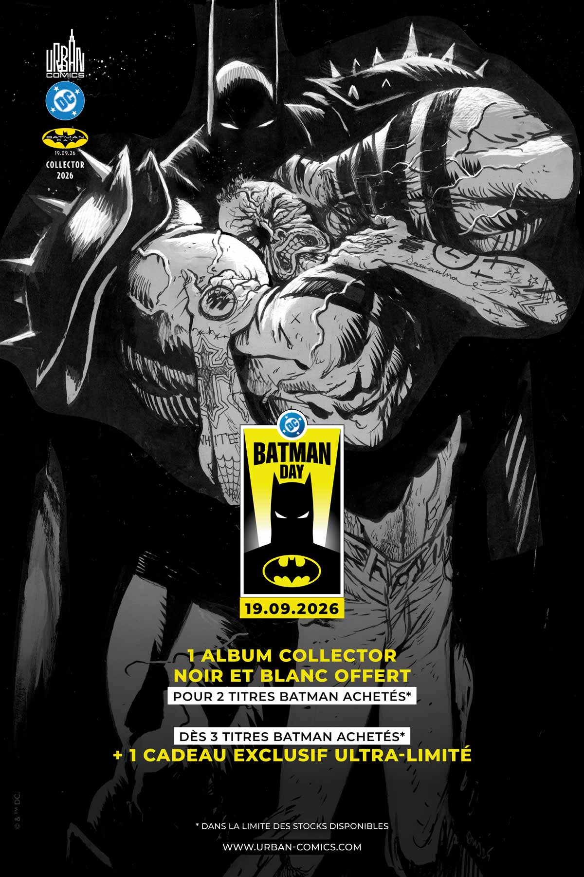 Affiche promotionnelle du Batman Day 2026 d'Urban Comics.