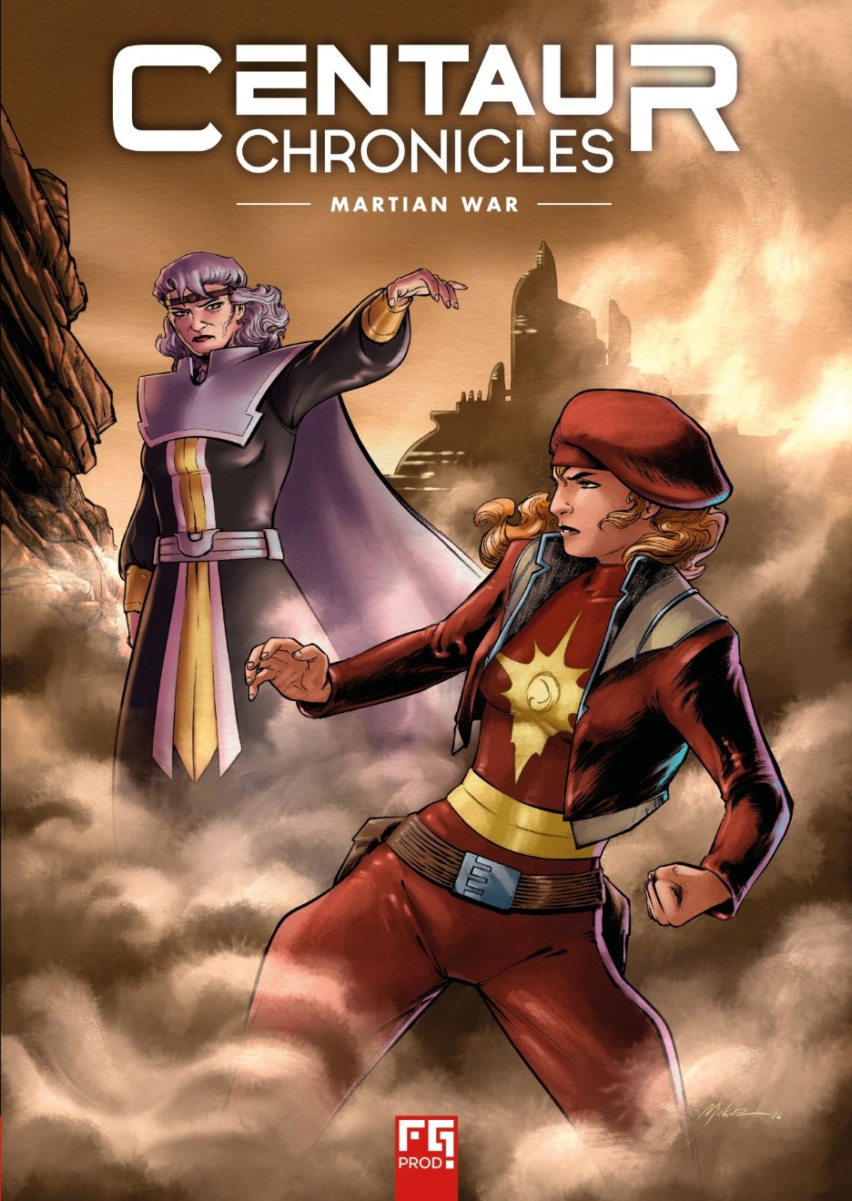 Couverture de Martian Wars, le tome 5 de Centaur Chronicles dessinée par Jean-Marie Minguez.