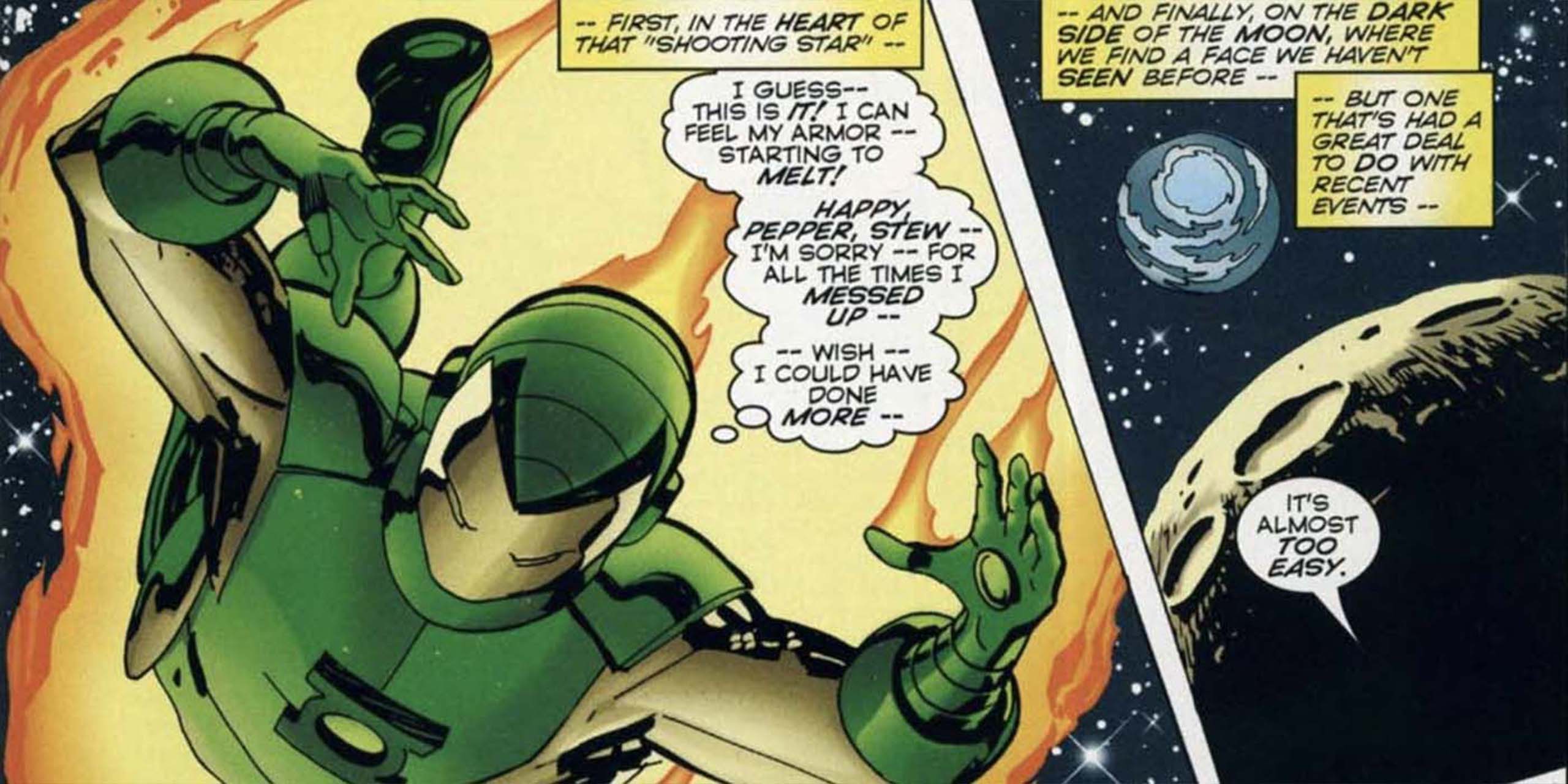 Extrait du comic book Iron Lantern chez Amalgam Comics.
