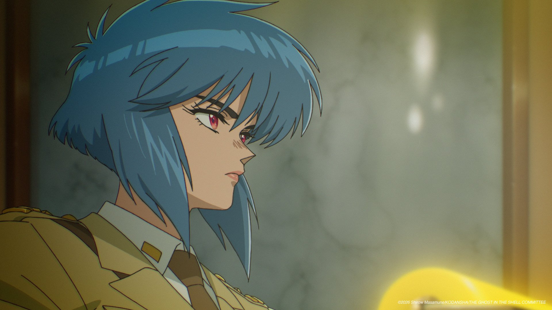 Motoko Kusanagi lors de son procès dans l’épisode 9 de The Ghost in the Shell
