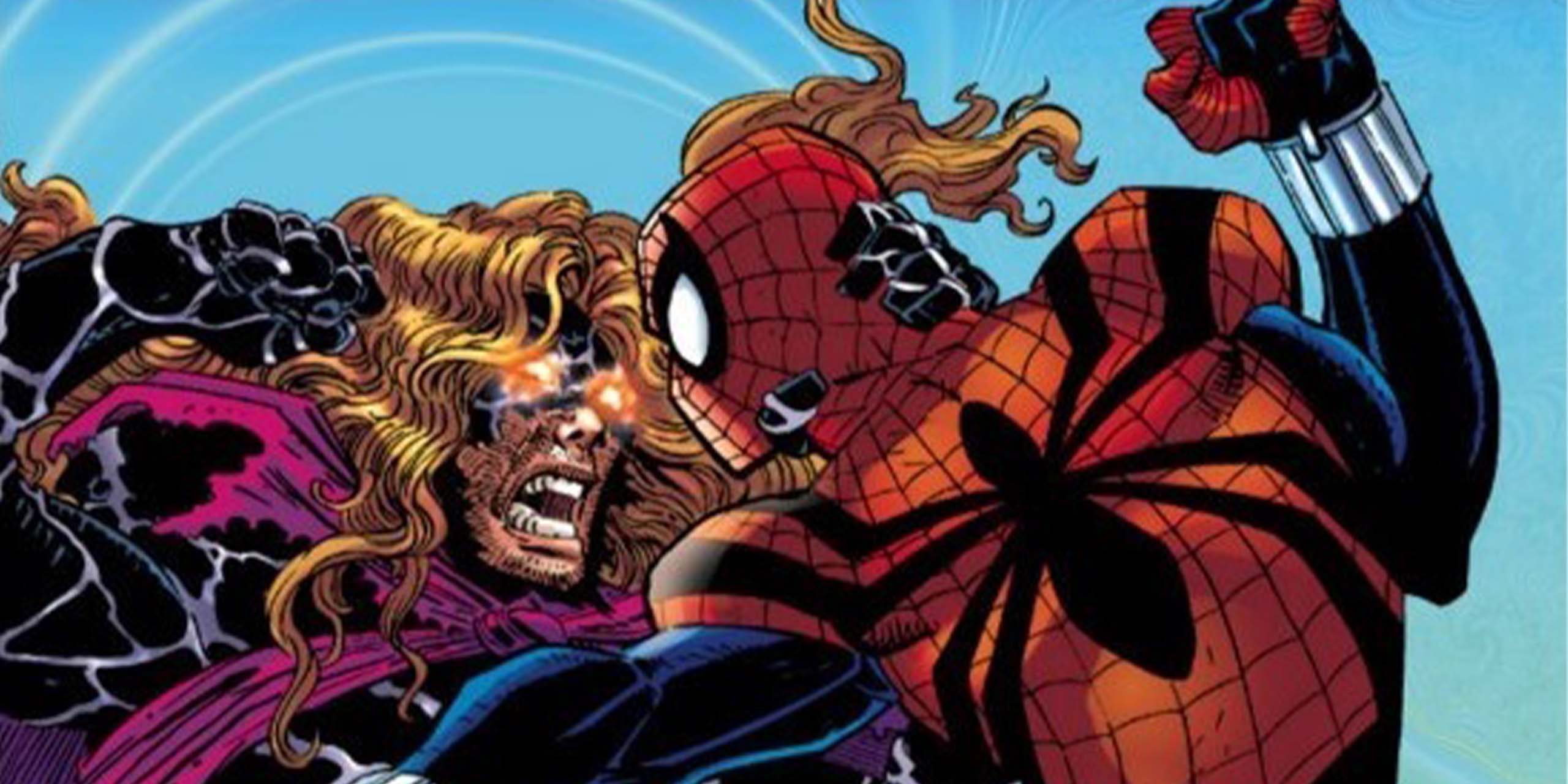 Ben Reilly affronte Kaine Parker dans les comics Spider-Man.