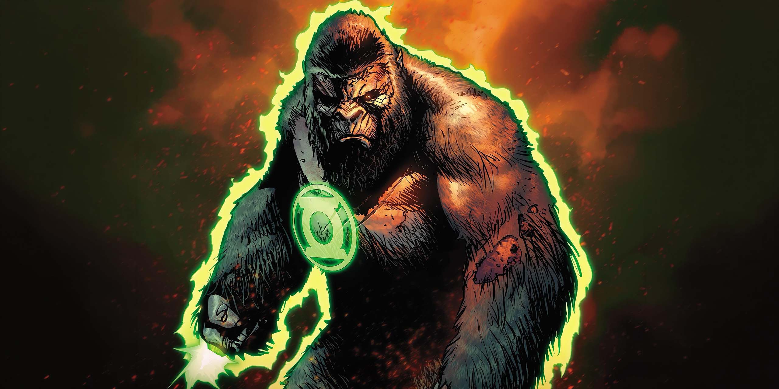 Dans Justice League vs. Godzilla vs. Kong #7, Kong a été choisi par l'anneau pour devenir Green Lantern.