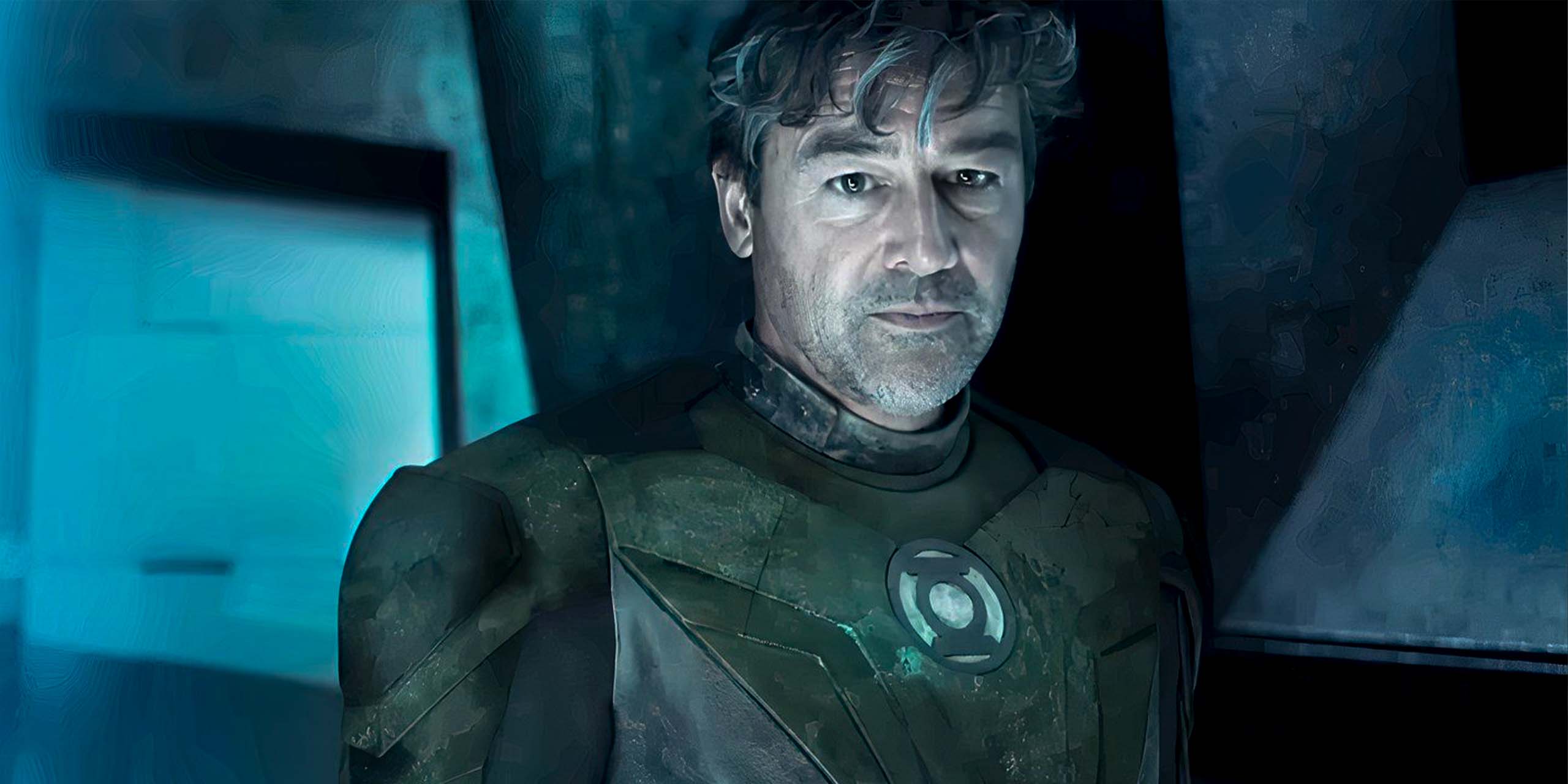Hal Jordan (Kyle Chandler) en tenue de Green Lantern sur la planète Oa dans la série Lanterns.
