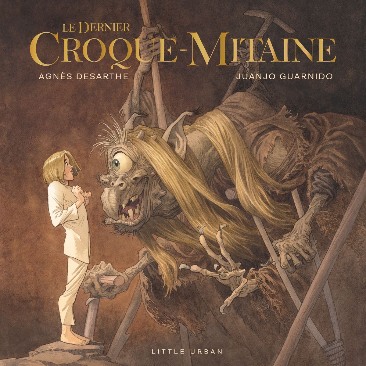 Couverture de l'album Le Dernier Croque-mitaine, par Agnès Desarthe et Juanjo Guarnido, chez Urban, dans la collection Little Urban