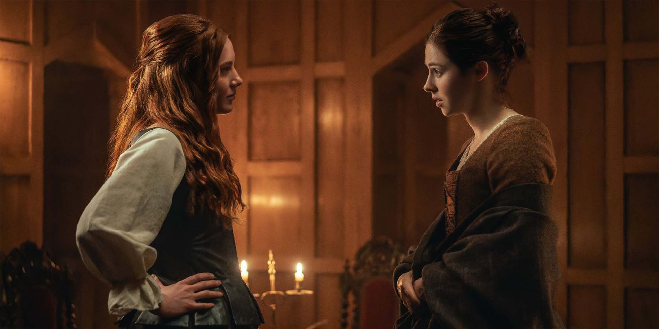 Harriet Slater et Hermione Corfield dans la saison 1 de Outlander: Blood of my Blood.