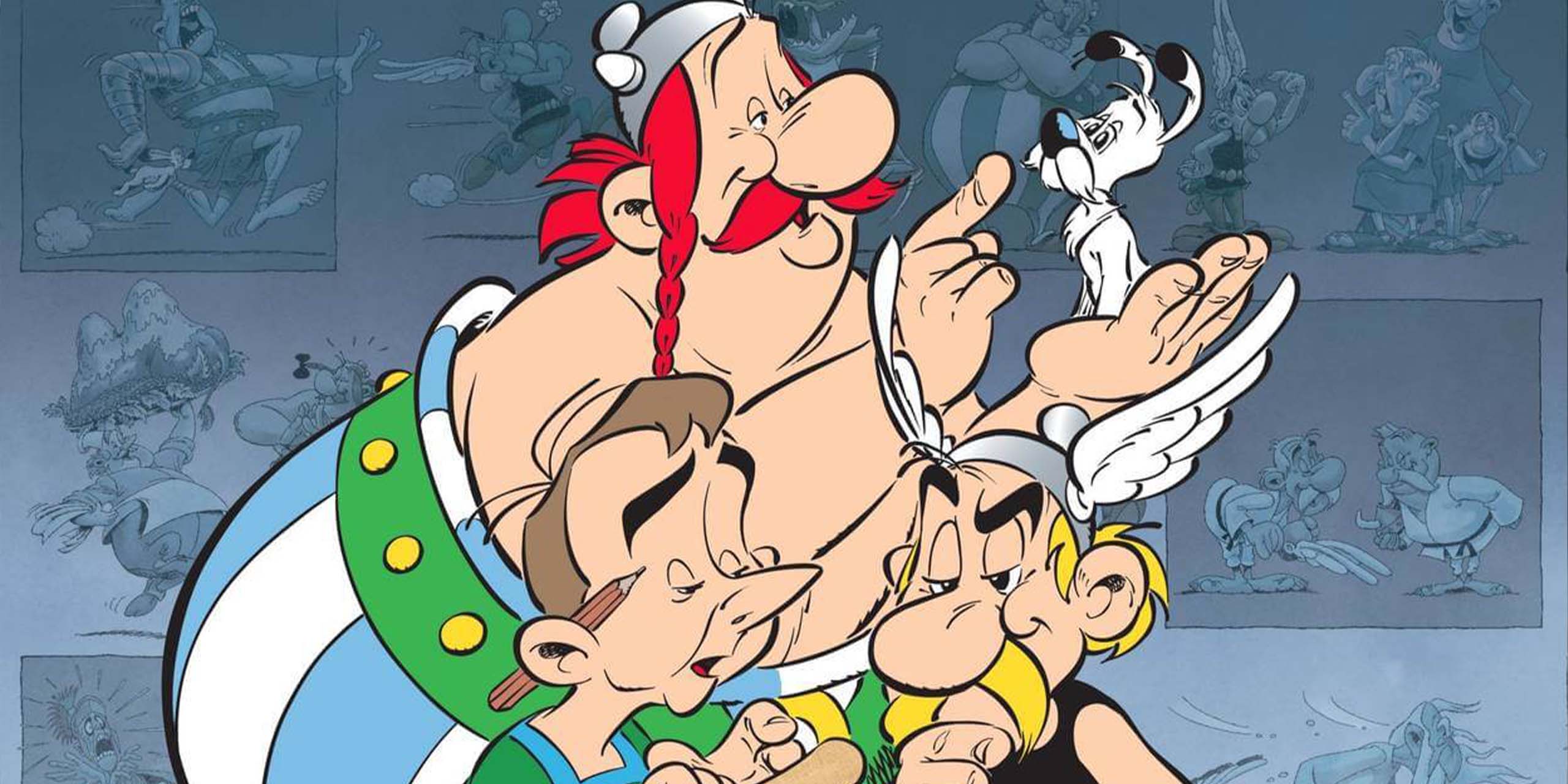 Extrait de la couverture des Douze Travaux d'Astérix dessinée par Albert Uderzo.