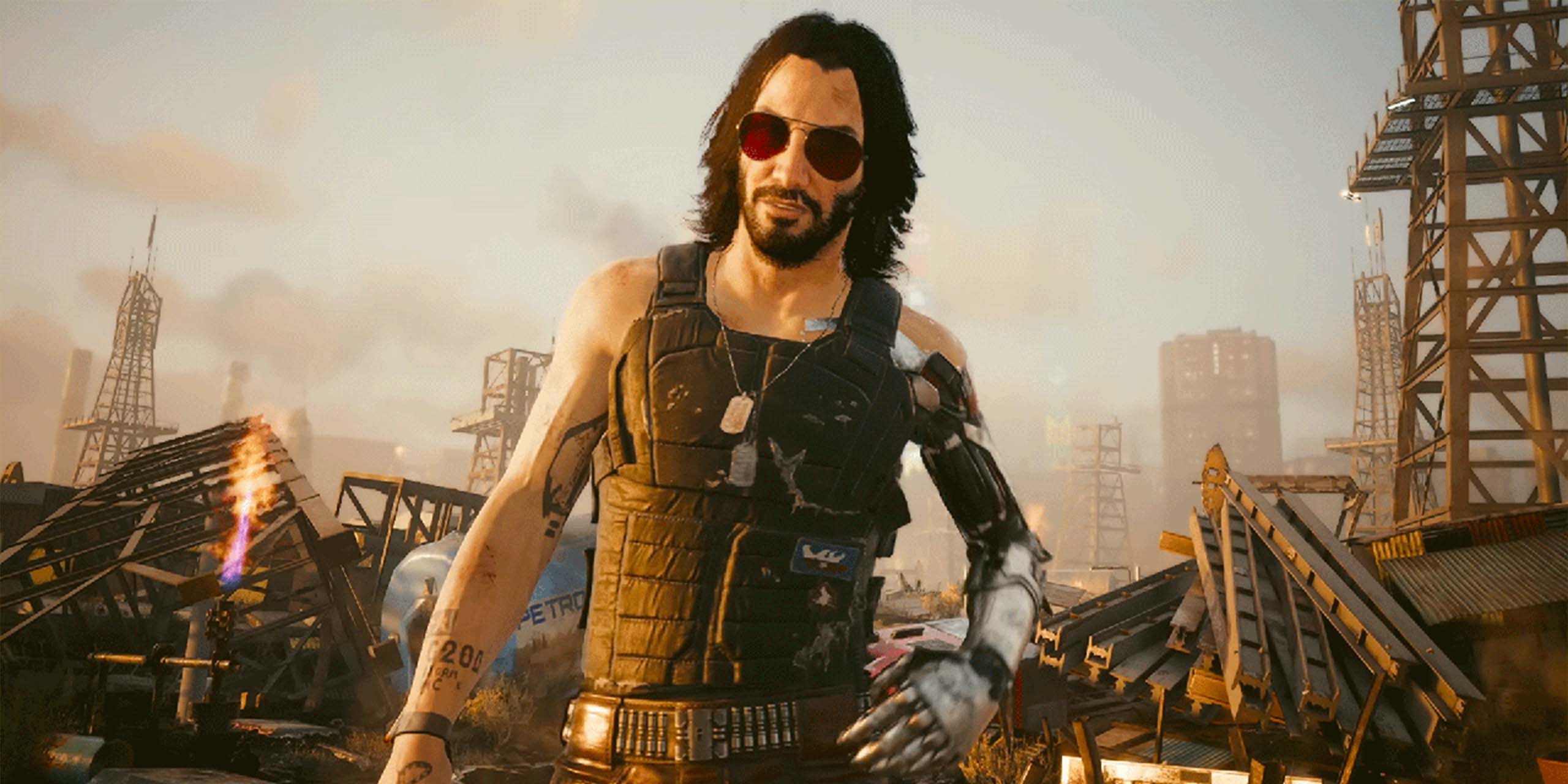 Johnny Silverhand (Keanu Reeves) dans le jeu Cyberpunk 2077.