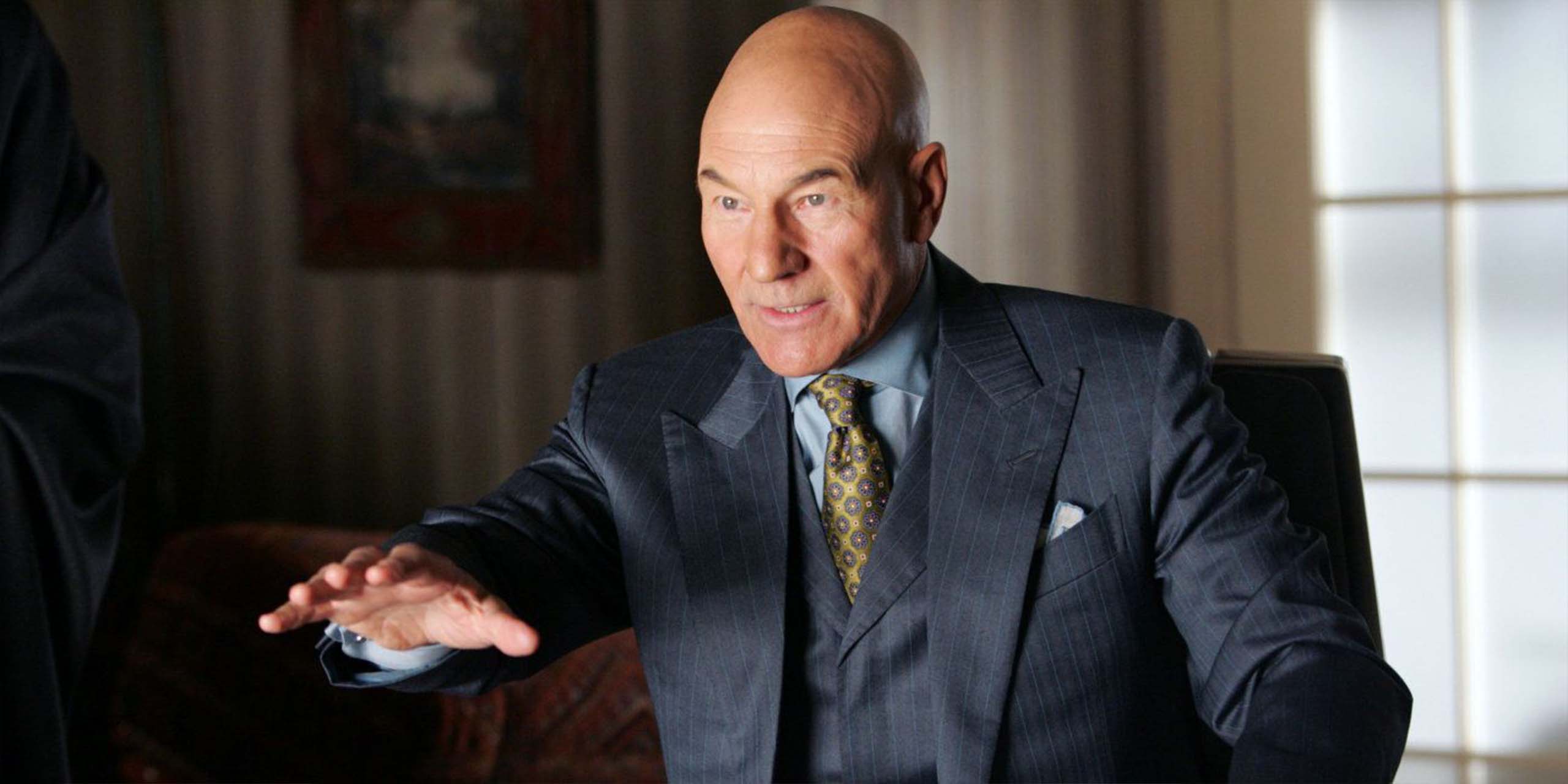 Le professeur Charles Xavier (Patrick Stewart) dans le film X-Men.